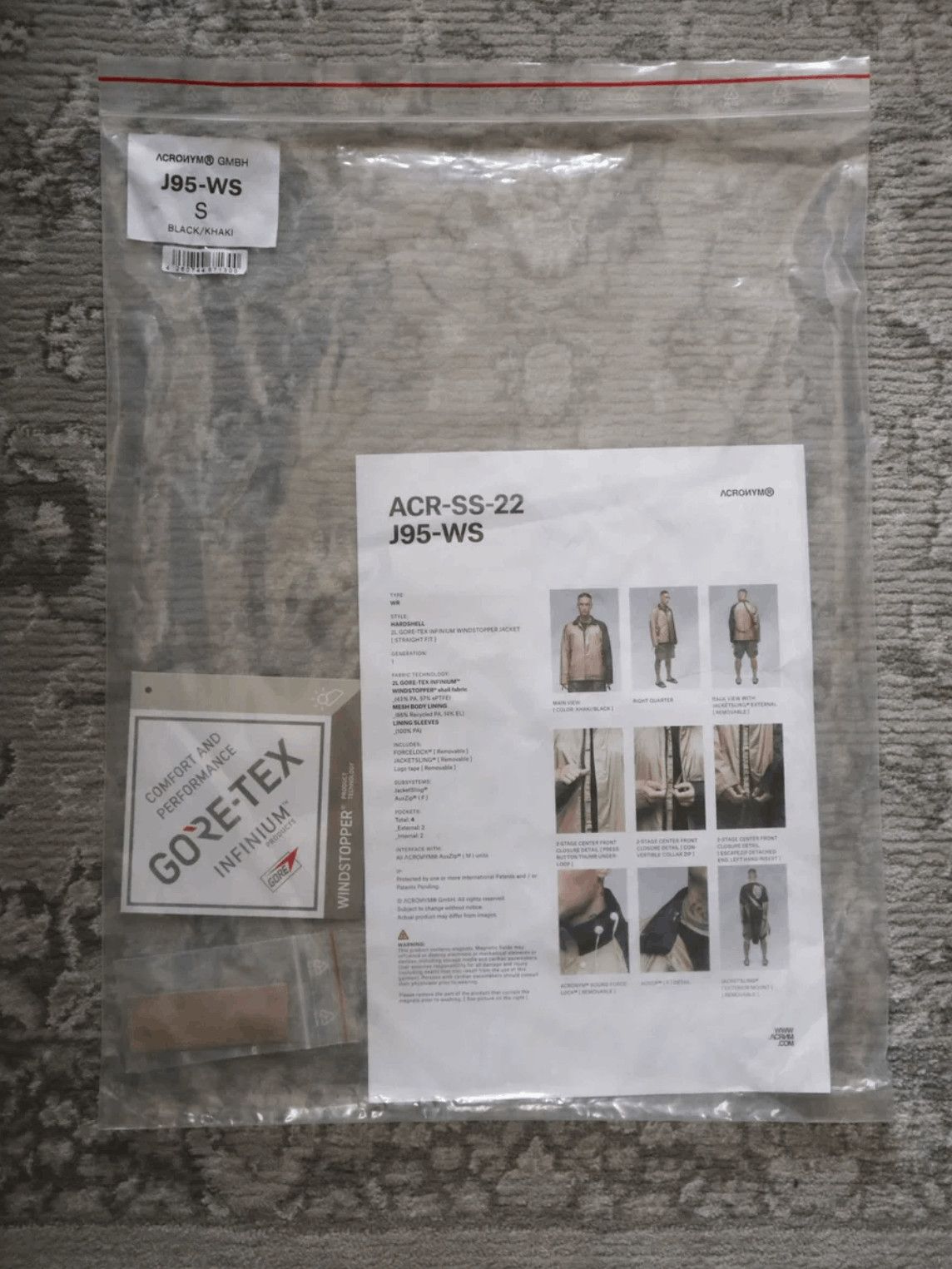 Acronym Acronym J95-WS 2L Gore-Tex Infinium Windstopper Jacket Size US S / EU 44-46 / 1 - 6 Thumbnail