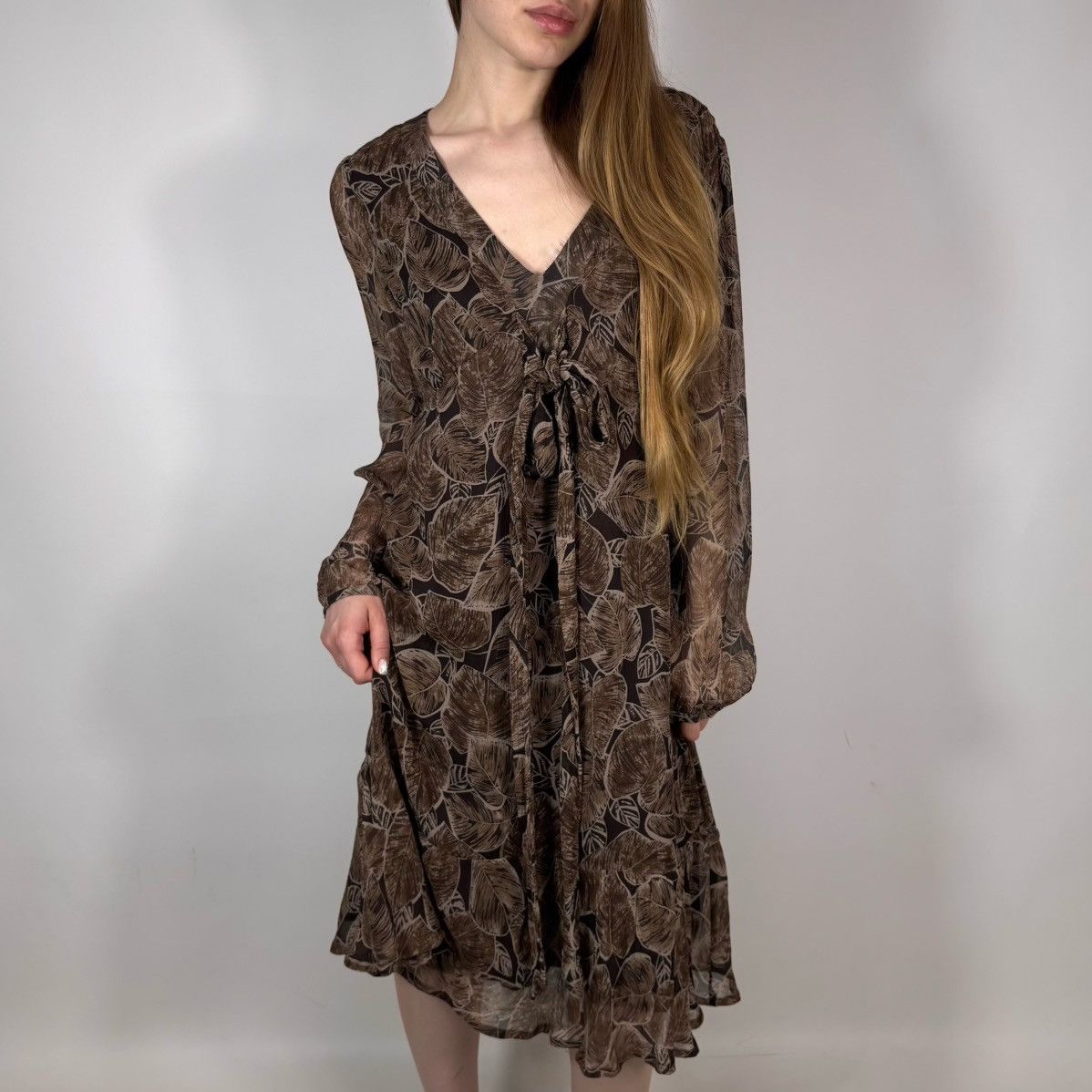 Laura Ashley Vintage Y2K Laura Ashley Silk Retro Luxury Style Maxi Dress Size XXL / US 16-18 / IT 52-54 - 3 Thumbnail