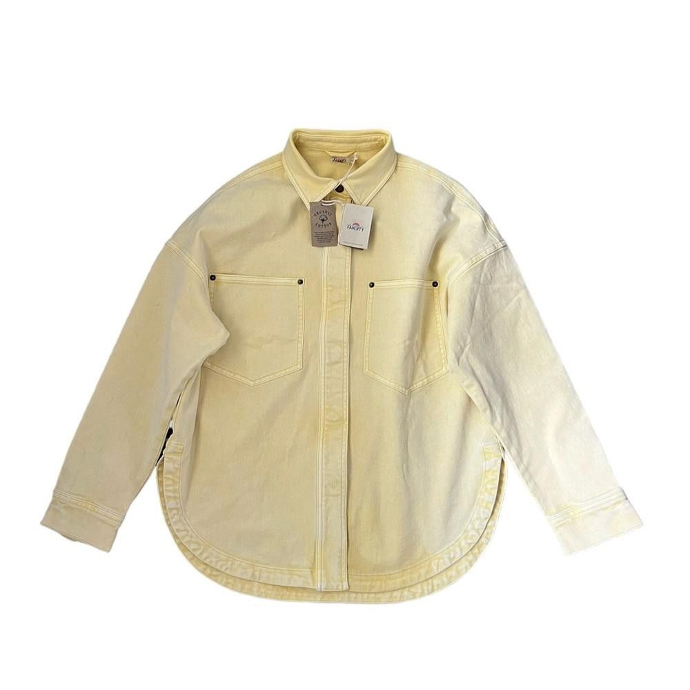 image of Faherty Dyed Organic Cotton Sunwashed Jacket Yellow New, Women's (Size XS)