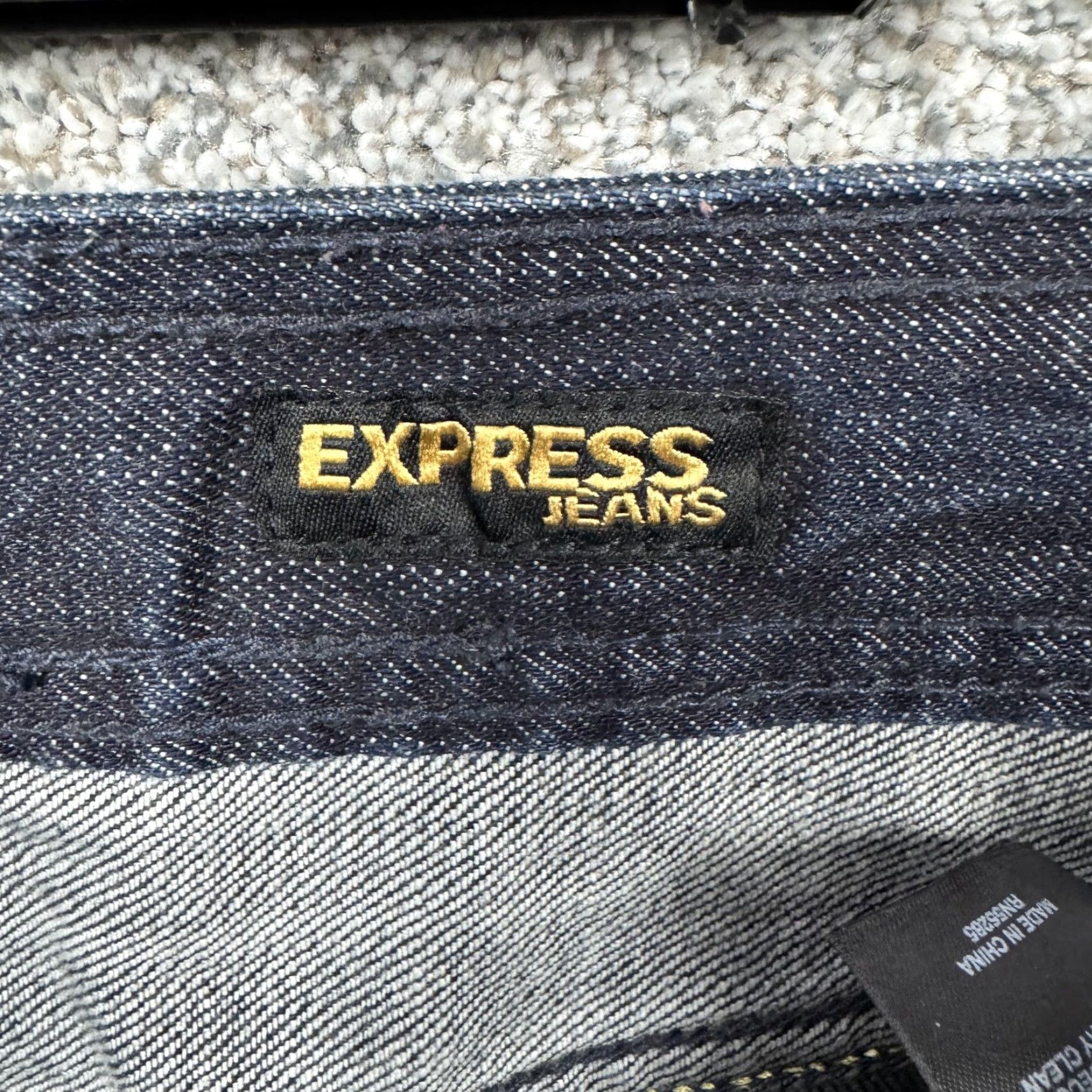 Express Express Jeans Skirt 6 Blue Denim Embroidered Pockets Mini Y2K McBling Size 28" / US 6 / IT 42 - 7 Thumbnail