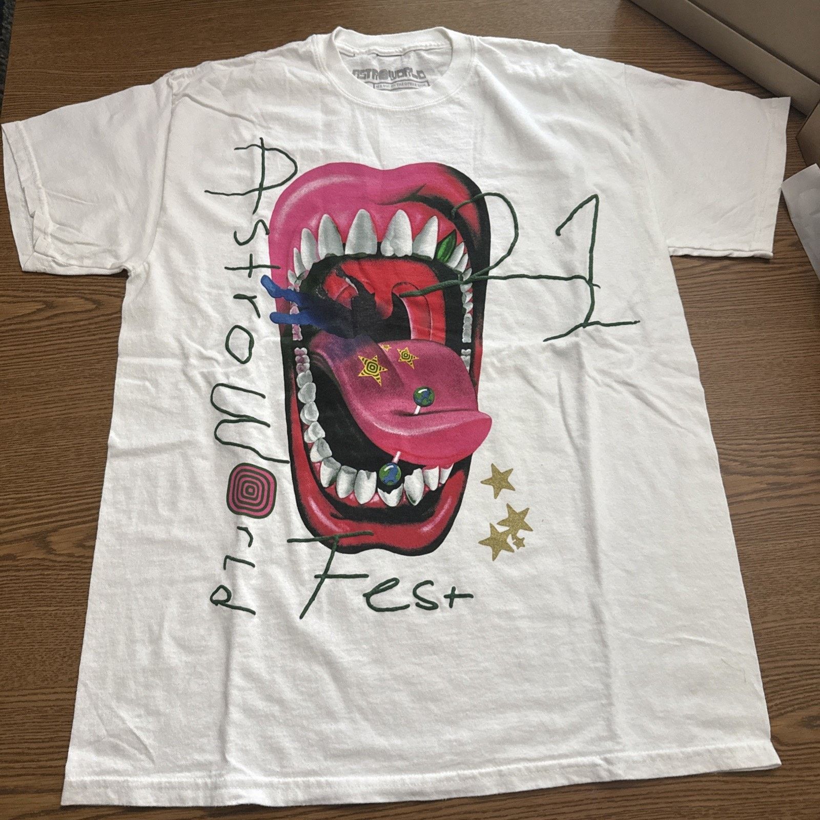 Travis Scott Travis Scott Astroworld Fest 2021 Mouth Tee Men’s Size US S / EU 44-46 / 1 - 1 Thumbnail