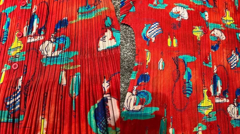 Issey Miyake Issey Miyake Red pleated cardigan Size L / US 10 / IT 46 - 6 Thumbnail