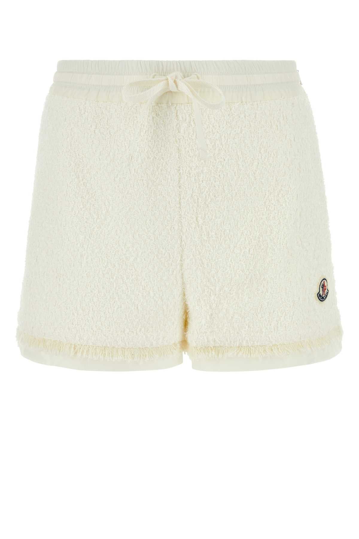 image of Moncler Ivory Tweed Shorts in White, Women's (Size 27)
