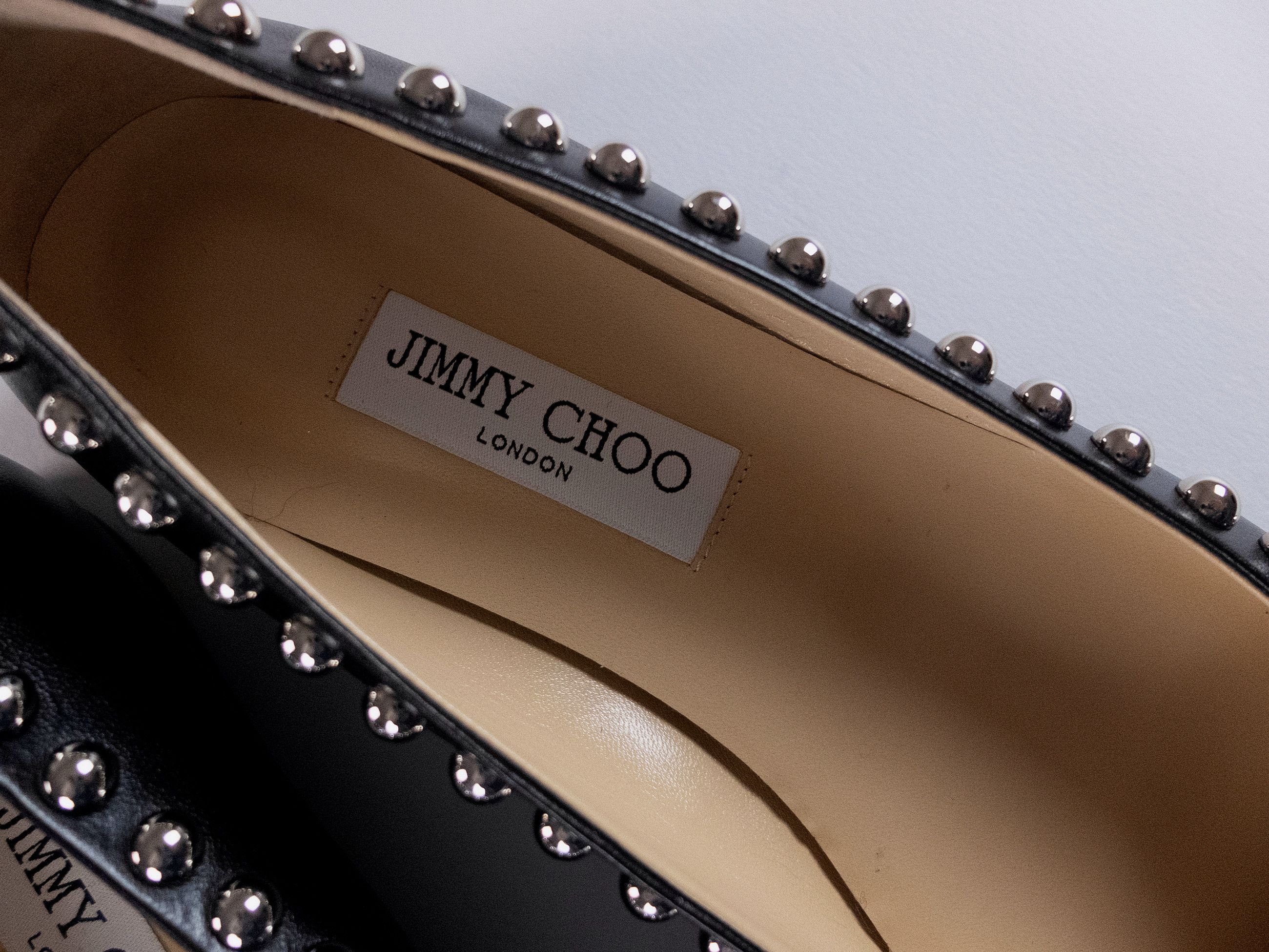 Jimmy Choo JIMMY CHOO Mirele black leather ballet flats w faux pearls Size US 8.5 / IT 38.5 - 3 Thumbnail