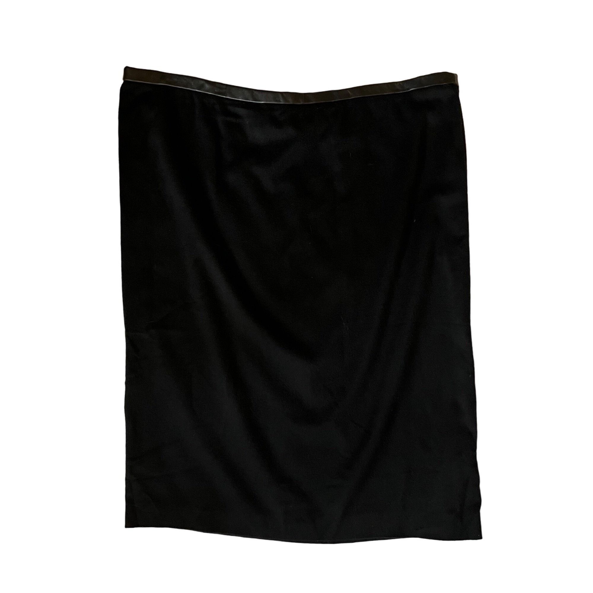 Agnona New? $1200 Agnona 48 US 12 100% Cashmere Midi Skirt Leather Size 34" / US 12 / IT 48 - 2 Thumbnail