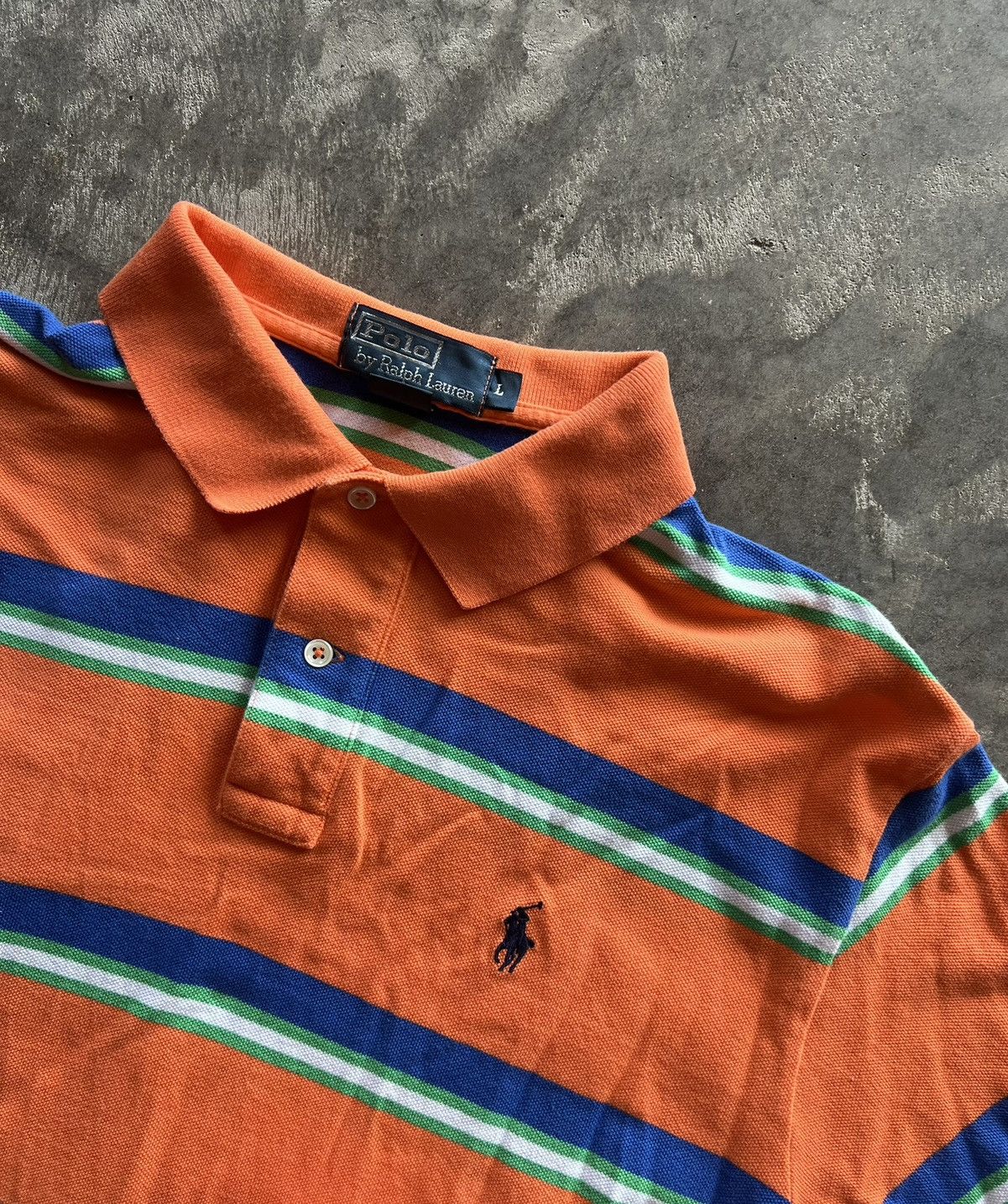 Polo Ralph Lauren Polo Ralph Lauren Orange Striped Shirt Size US L / EU 52-54 / 3 - 2 Thumbnail