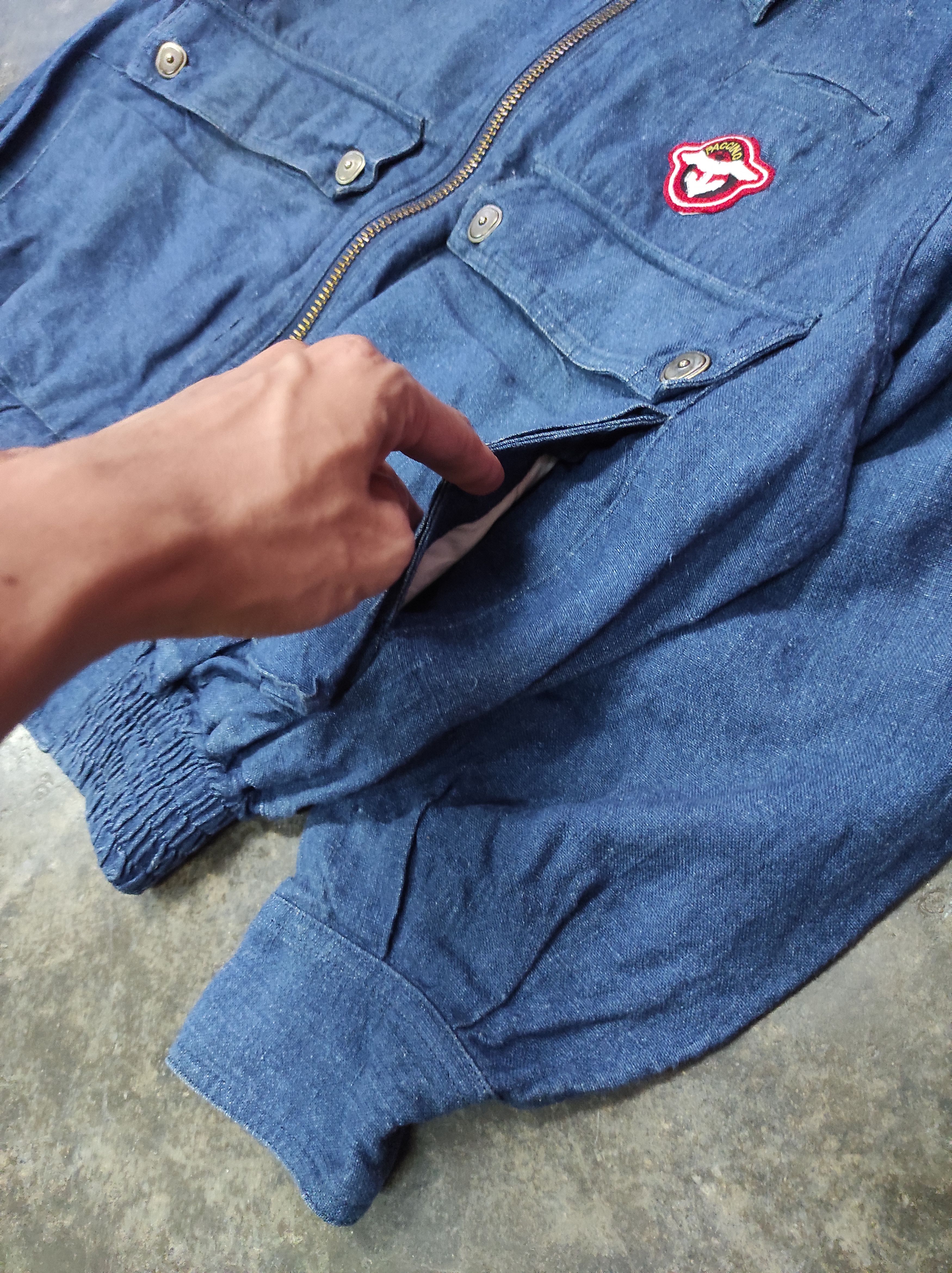 Japanese Brand VINTAGE PACCINO DENIM BOMBER JACKET Size US L / EU 52-54 / 3 - 7 Thumbnail