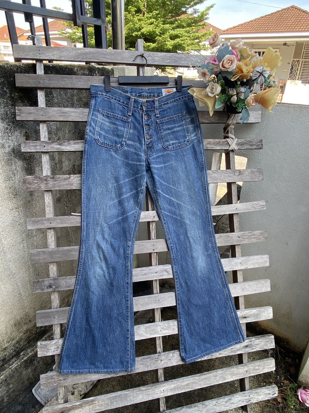 Big John Vintage Big John Jeans flared, bell-bottom and patch pockets Size US 30 / EU 46 - 1 Thumbnail
