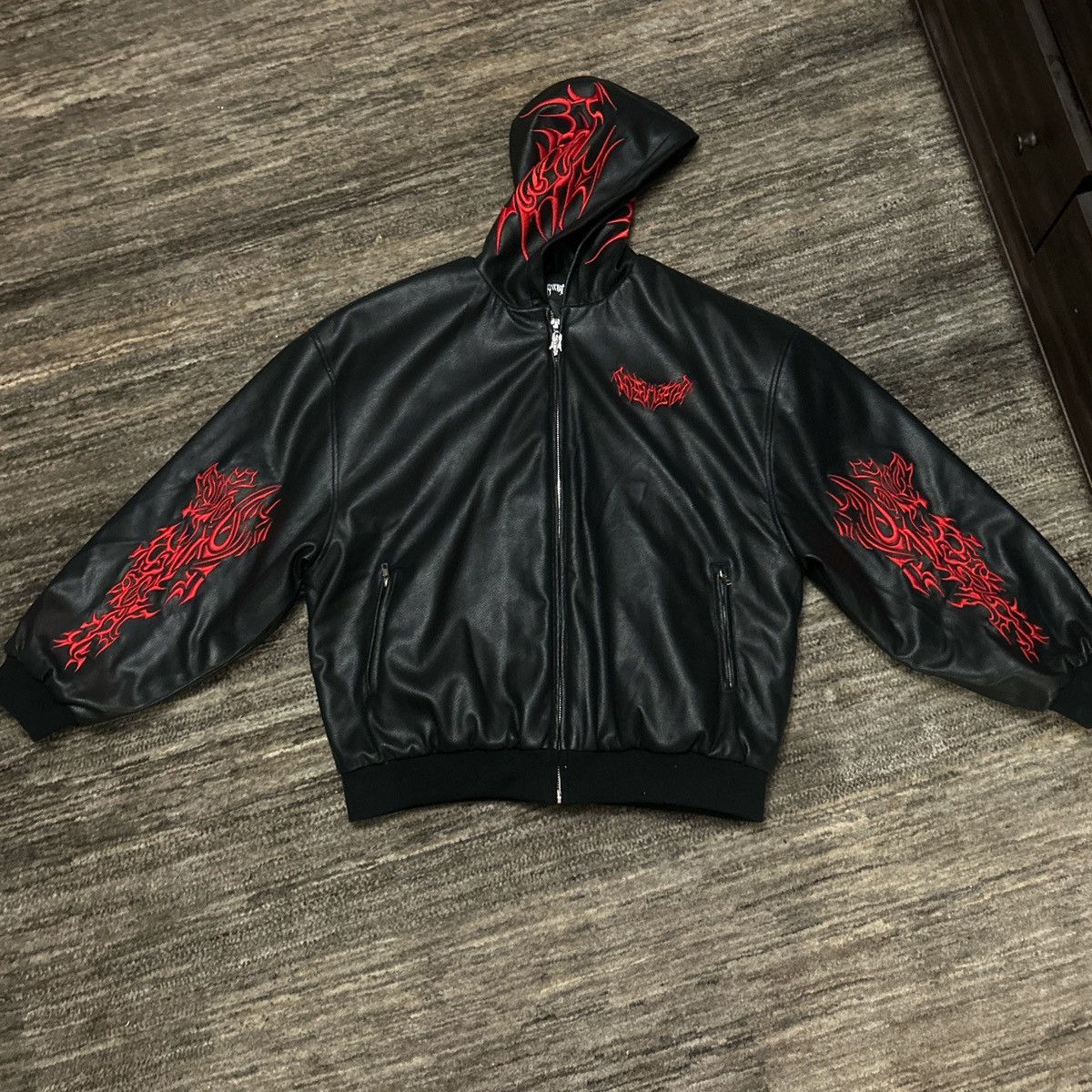 Revenge REVENGE EMBROIDERED FAUX LEATHER PADDED BOMBER Size US XL / EU 56 / 4 - 2 Thumbnail