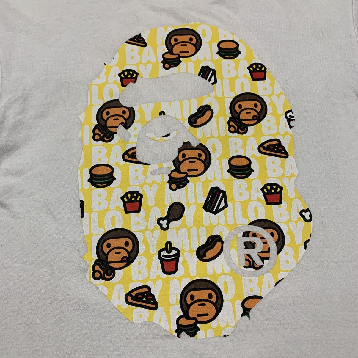 Bape Bape Medium Baby Milo Ape Head White Tee 'Junk Food' Size US M / EU 48-50 / 2 - 3 Thumbnail