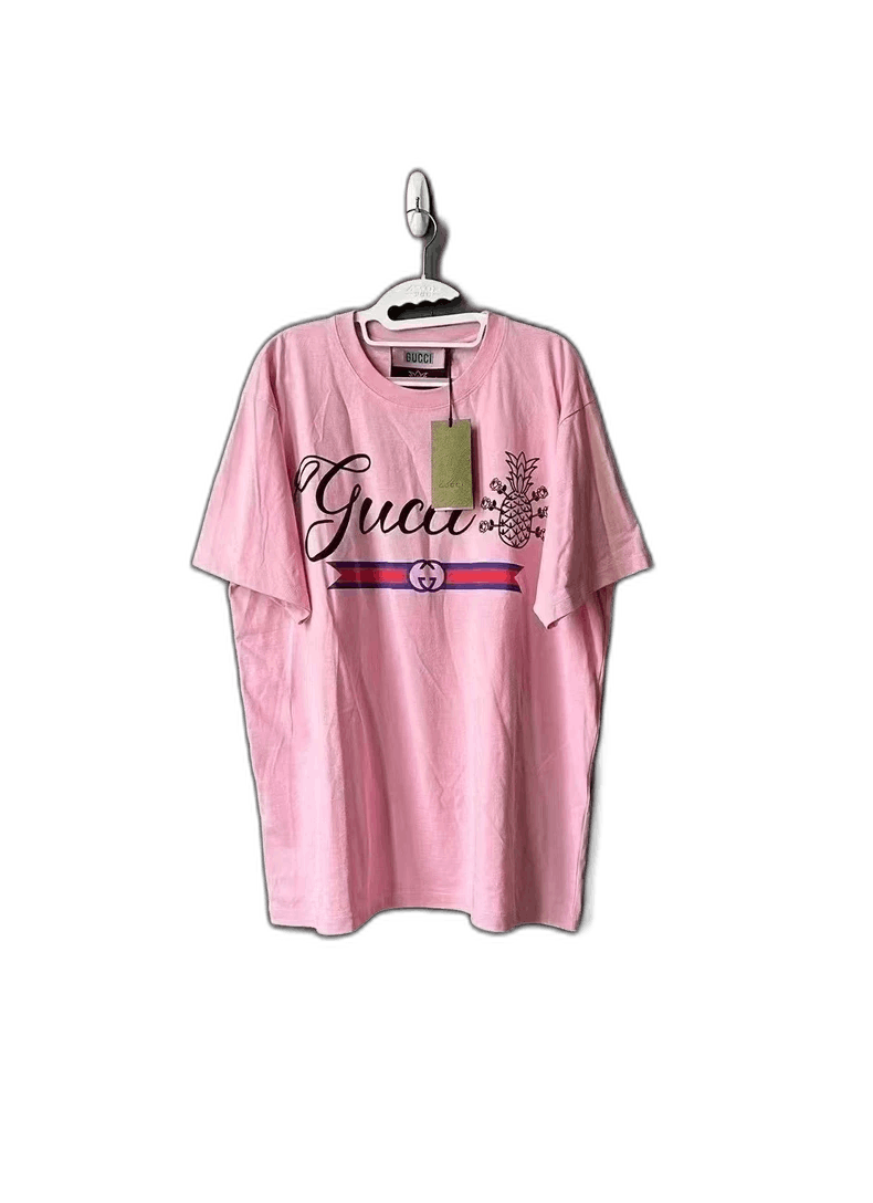 Gucci Gucci Pink Short Sleeve Pineapple T-Shirt Size US M / EU 48-50 / 2 - 1 Thumbnail
