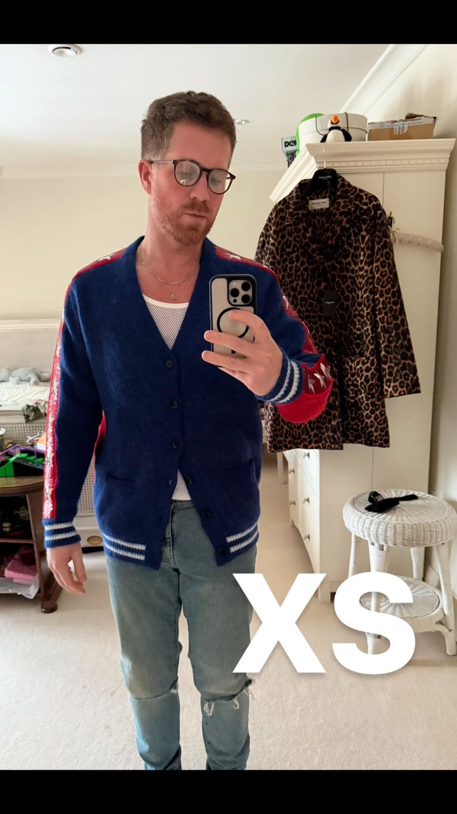 Celine $3.2k 🤑 SS23 Celine embellished sequin star cardigan alpaca Size US M / EU 48-50 / 2 - 5 Thumbnail