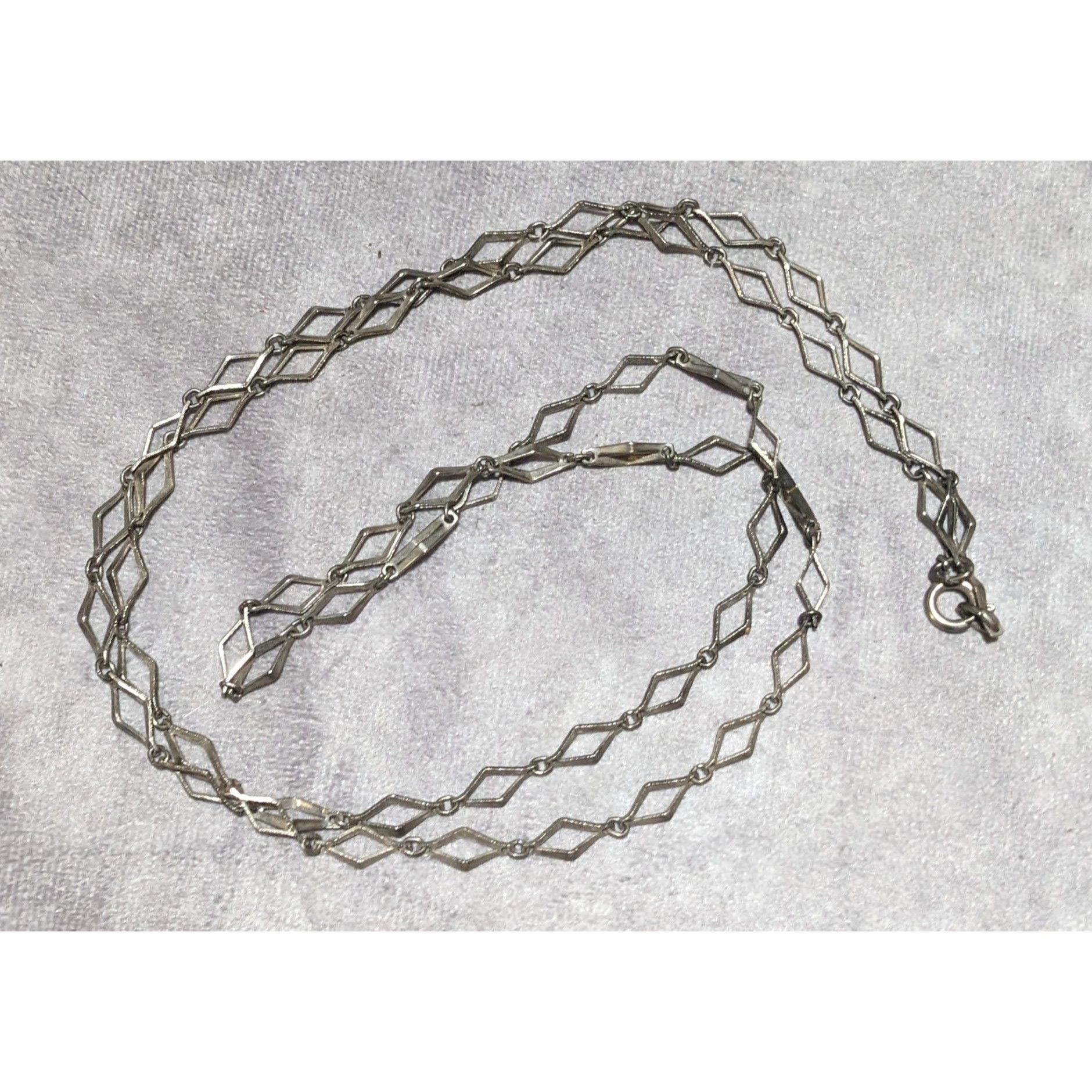 Other Vintage Silver Diamond Link Chain Necklace Size ONE SIZE - 7 Thumbnail