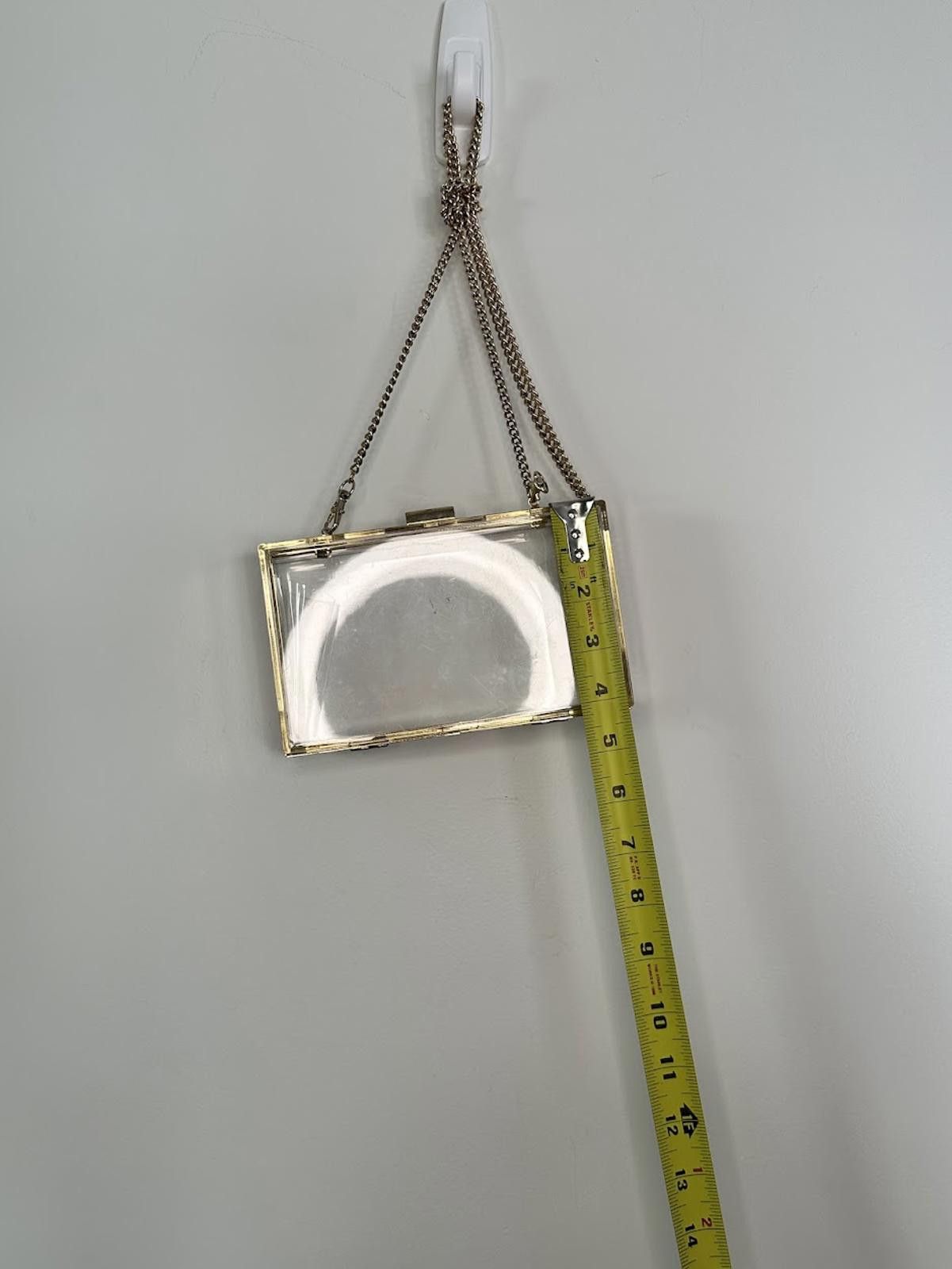 NBDN Nobrandedon Clear Acrylic Box Clutch w/ Gold-Tone Chain Strap Size ONE SIZE - 6 Thumbnail