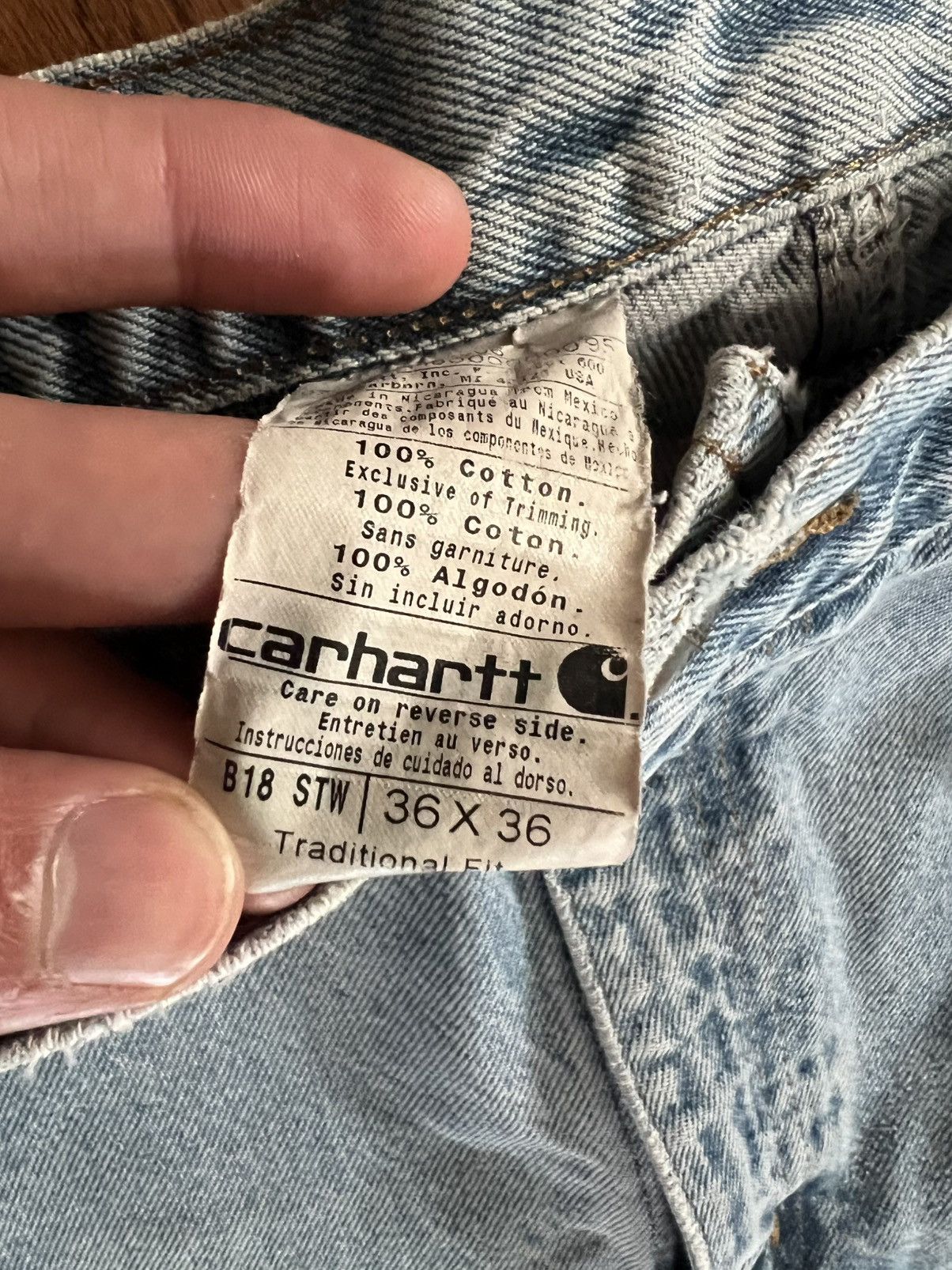 Carhartt Vintage Carhartt Light Wash Denim Customs 36x36 Stacking Size US 36 / EU 52 - 4 Thumbnail