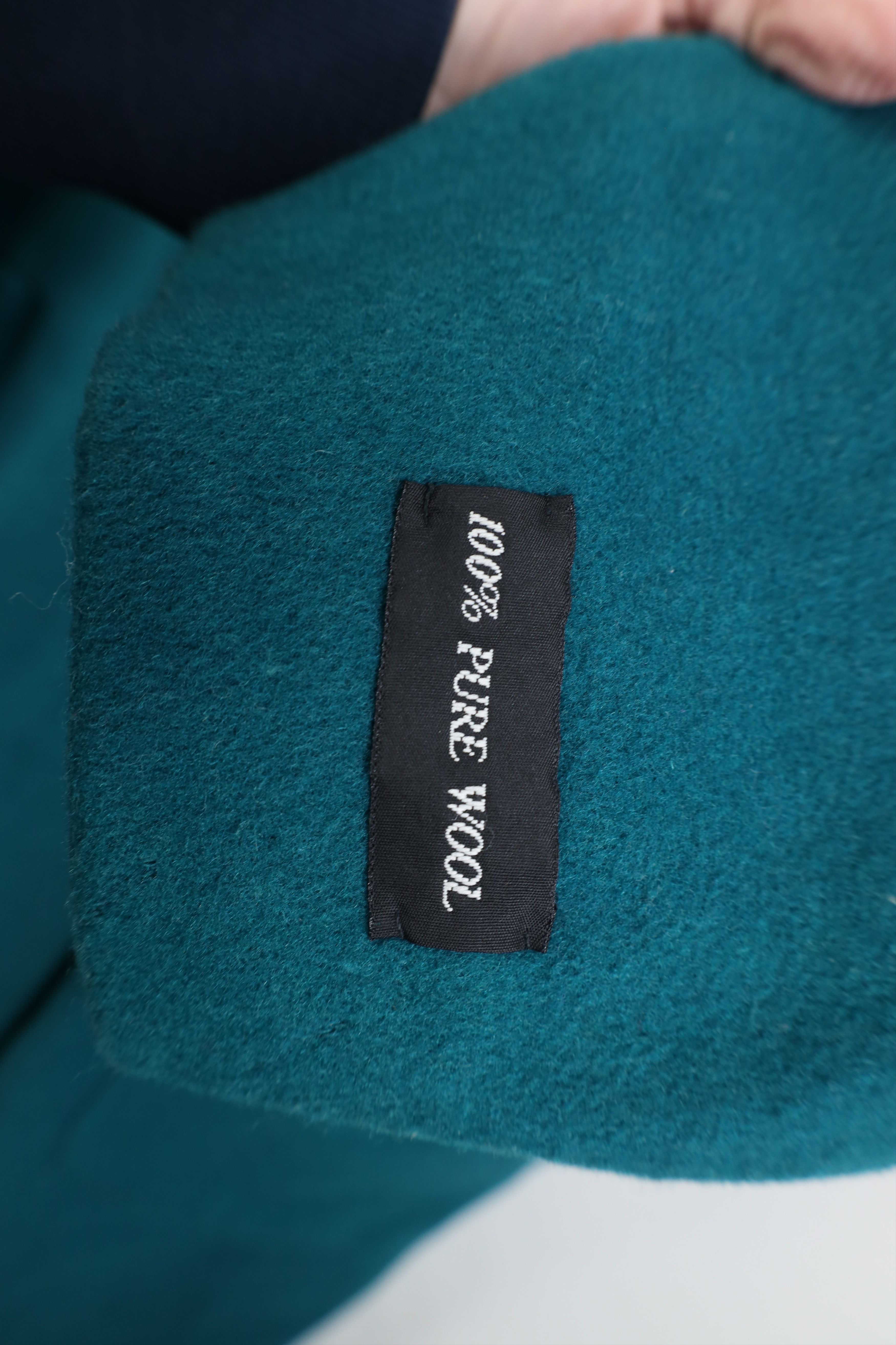 Vintage Vintage 90s Streetwear Heavy Pure Wool Overcoat Jacket Teal Size XXL / US 16-18 / IT 52-54 - 5 Thumbnail