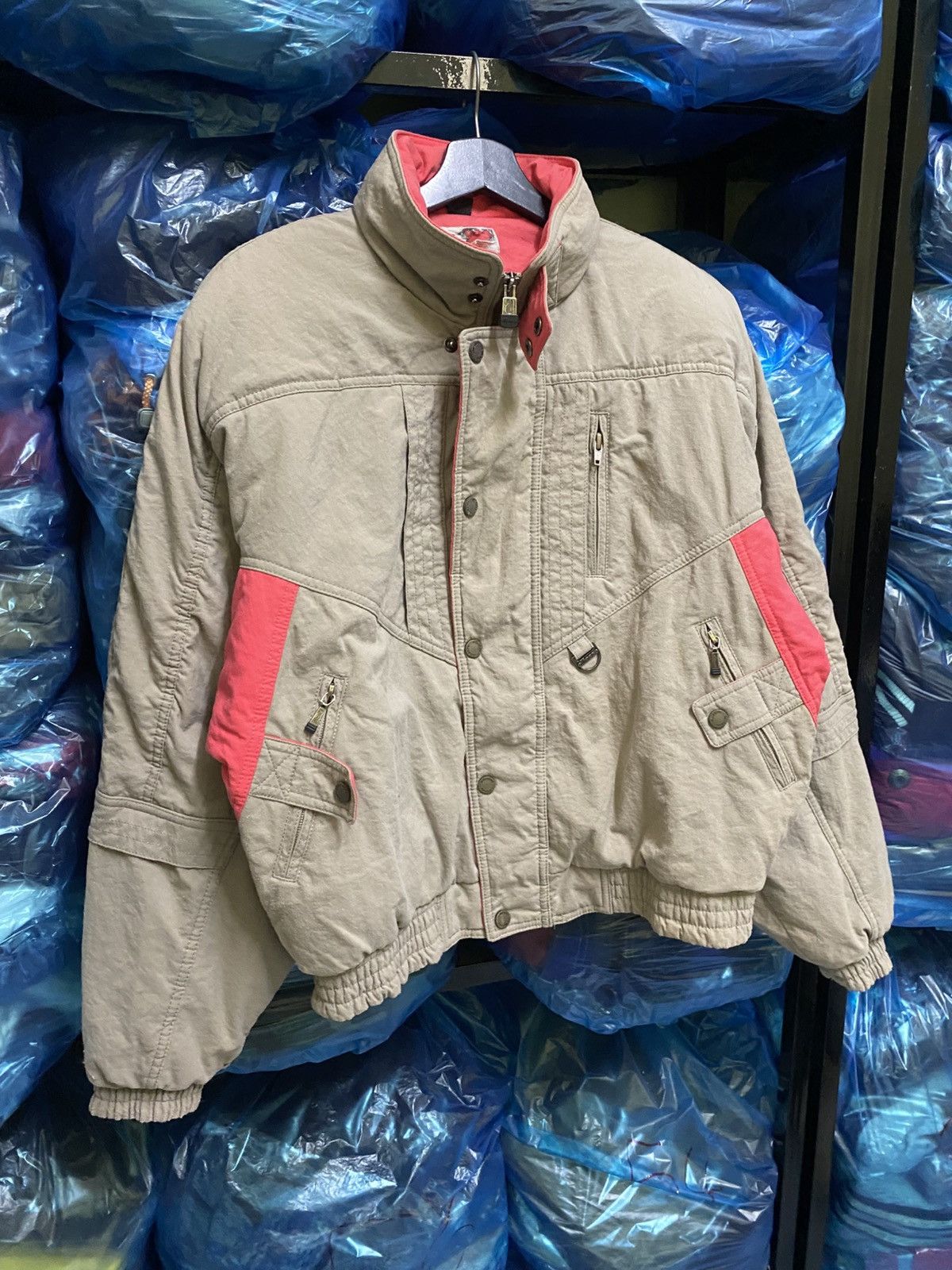 Ellesse Vintage 90s Japan Workwear Bomber Jacket Coral Accents Size US M / EU 48-50 / 2 - 5 Thumbnail