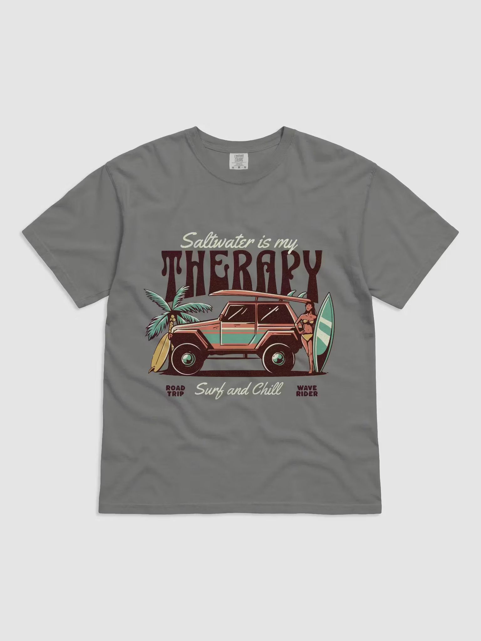 Other Saltwater Is My Therapy – Retro Surf T-Shirt Size US M / EU 48-50 / 2 - 2 Thumbnail