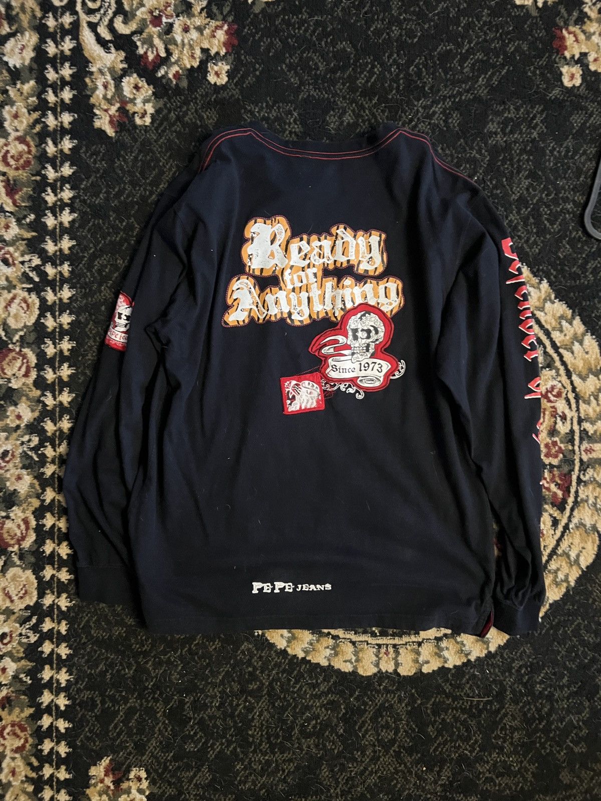 Pepe Jeans RARE Studded Pepe Jeans Long Sleeve Size US XL / EU 56 / 4 - 2 Thumbnail