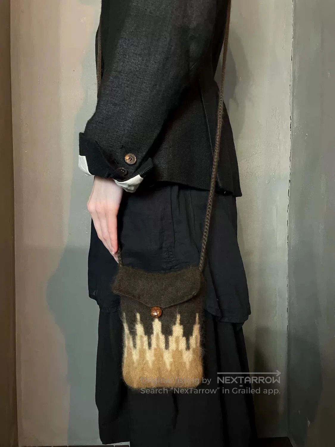 Noir Kei Ninomiya numbernine Wool Knit Templar Bag. Size ONE SIZE - 1 Thumbnail