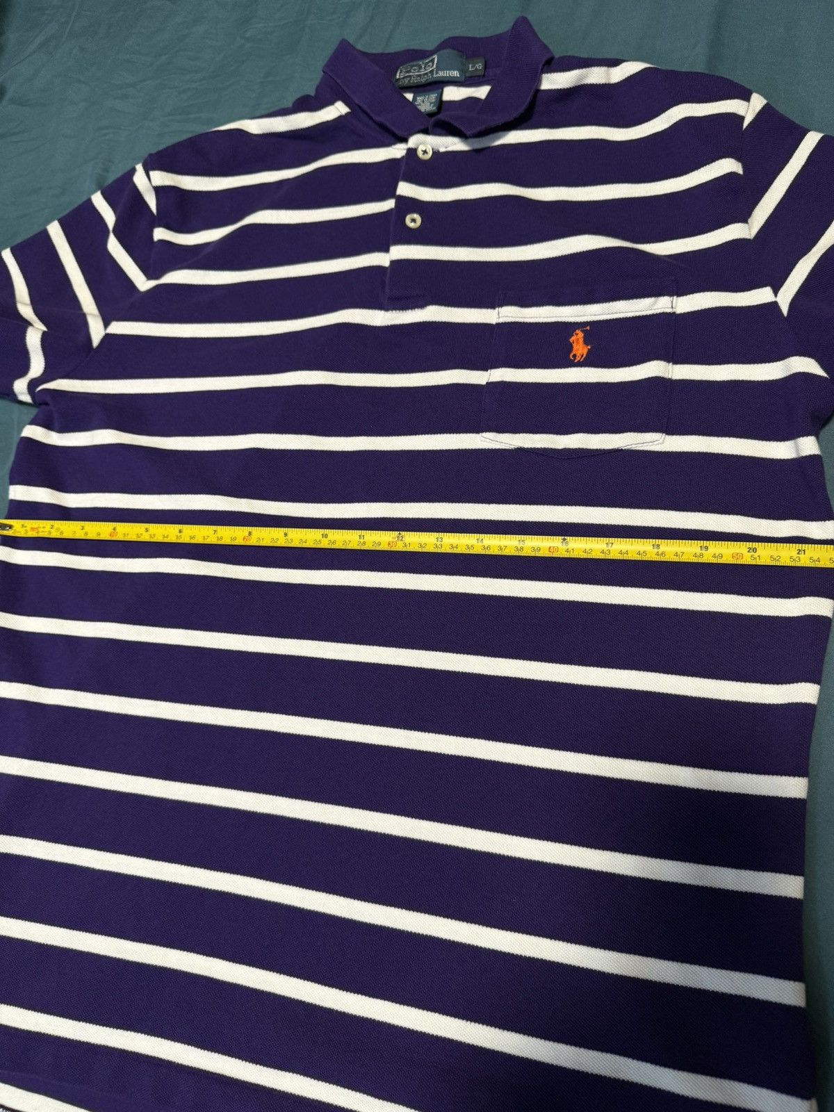 Polo Ralph Lauren Polo Ralph Lauren Purple Stripe Vintage Polo Size US L / EU 52-54 / 3 - 2 Thumbnail
