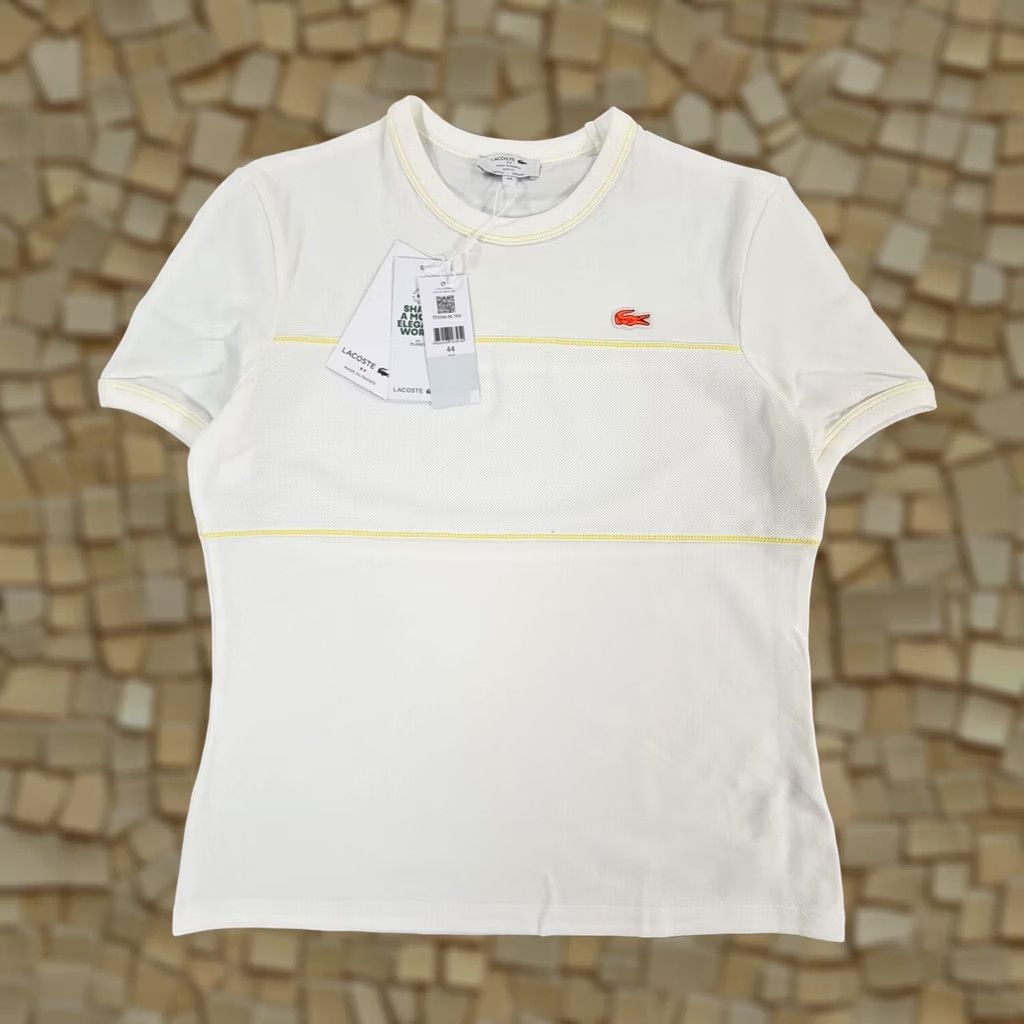 Lacoste Lacoste Womens T Shirt White 44 Slim Crew Neck Short Sleeve Organic Cotton Piqué Made In France Logo Modern Casual Womens Regular XS? Size M / US 6-8 / IT 42-44 - 1 Thumbnail