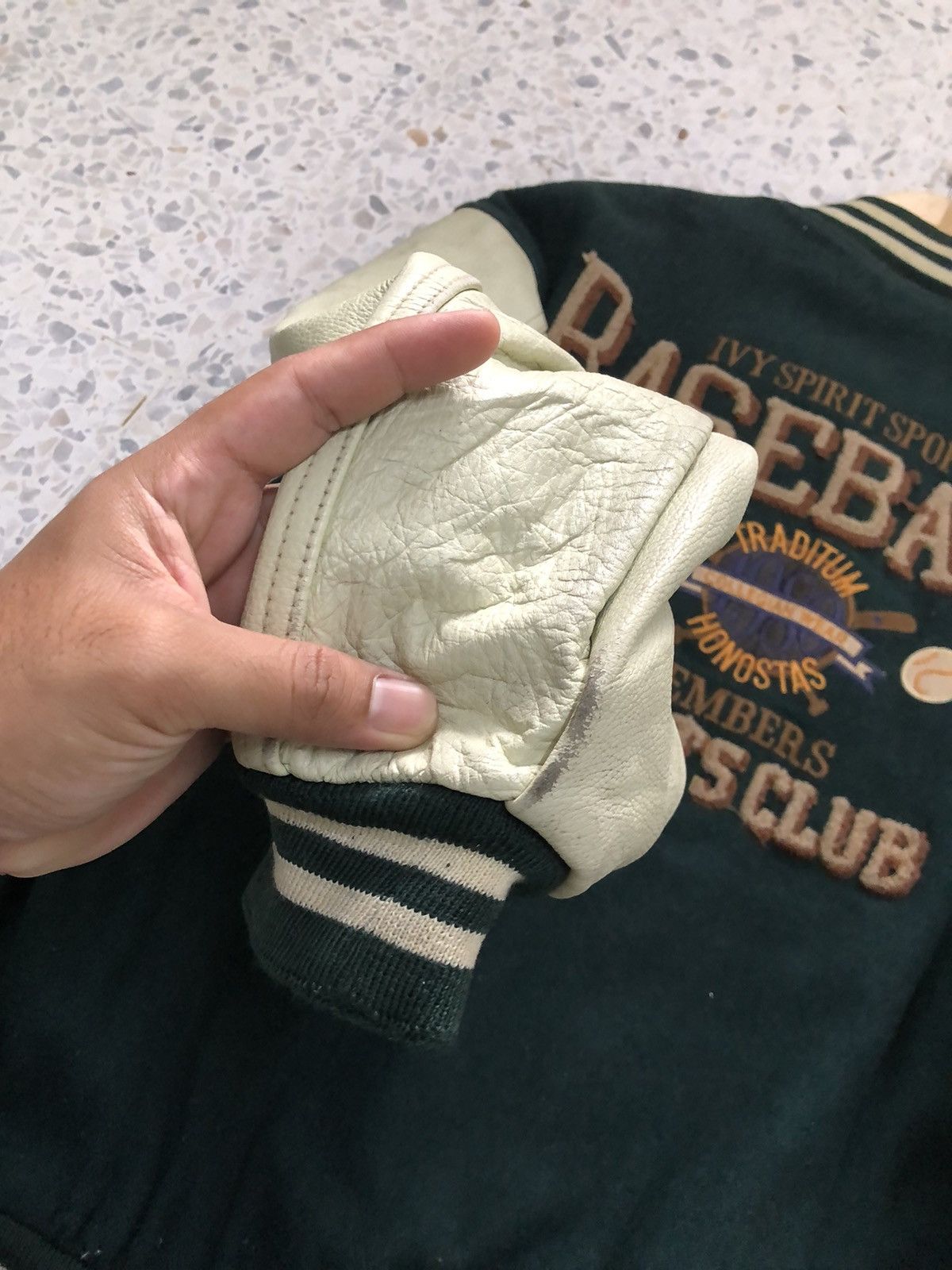 MLB Vtg 90s Ivy Spirit Baseball Team Varsity Jacket Arm Leather Size US L / EU 52-54 / 3 - 11 Thumbnail