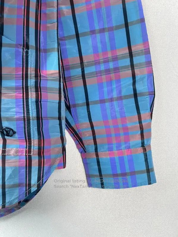Louis Vuitton Louis Vuitton Blue Purple Check Long Sleeve Shirt . Size US S / EU 44-46 / 1 - 6 Thumbnail