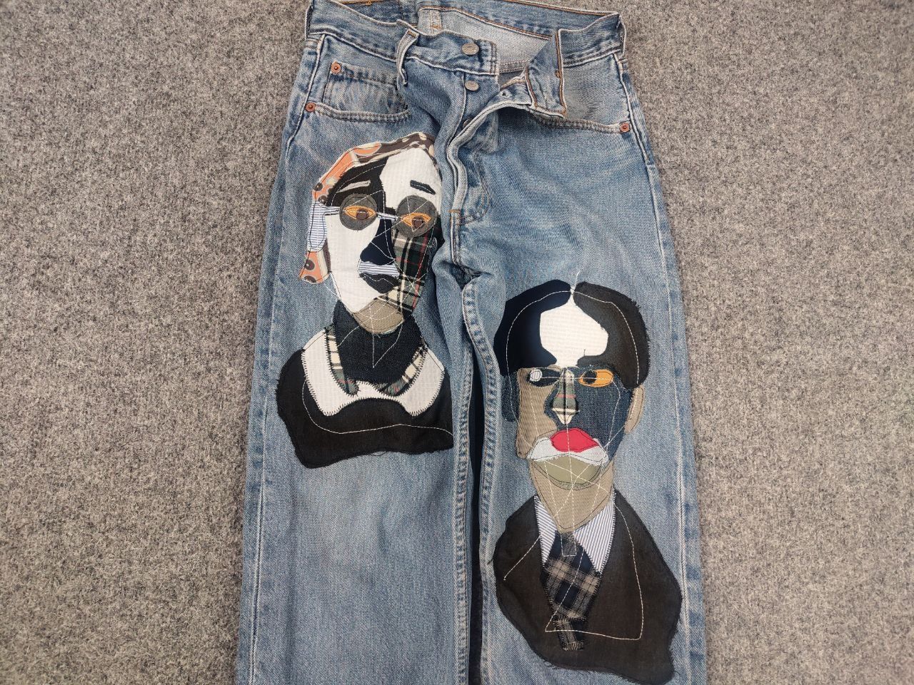 Levi's Vintage 90's Levis 501 Sashiko Patchwork Face Jeans watanabe Size US 33 - 5 Thumbnail