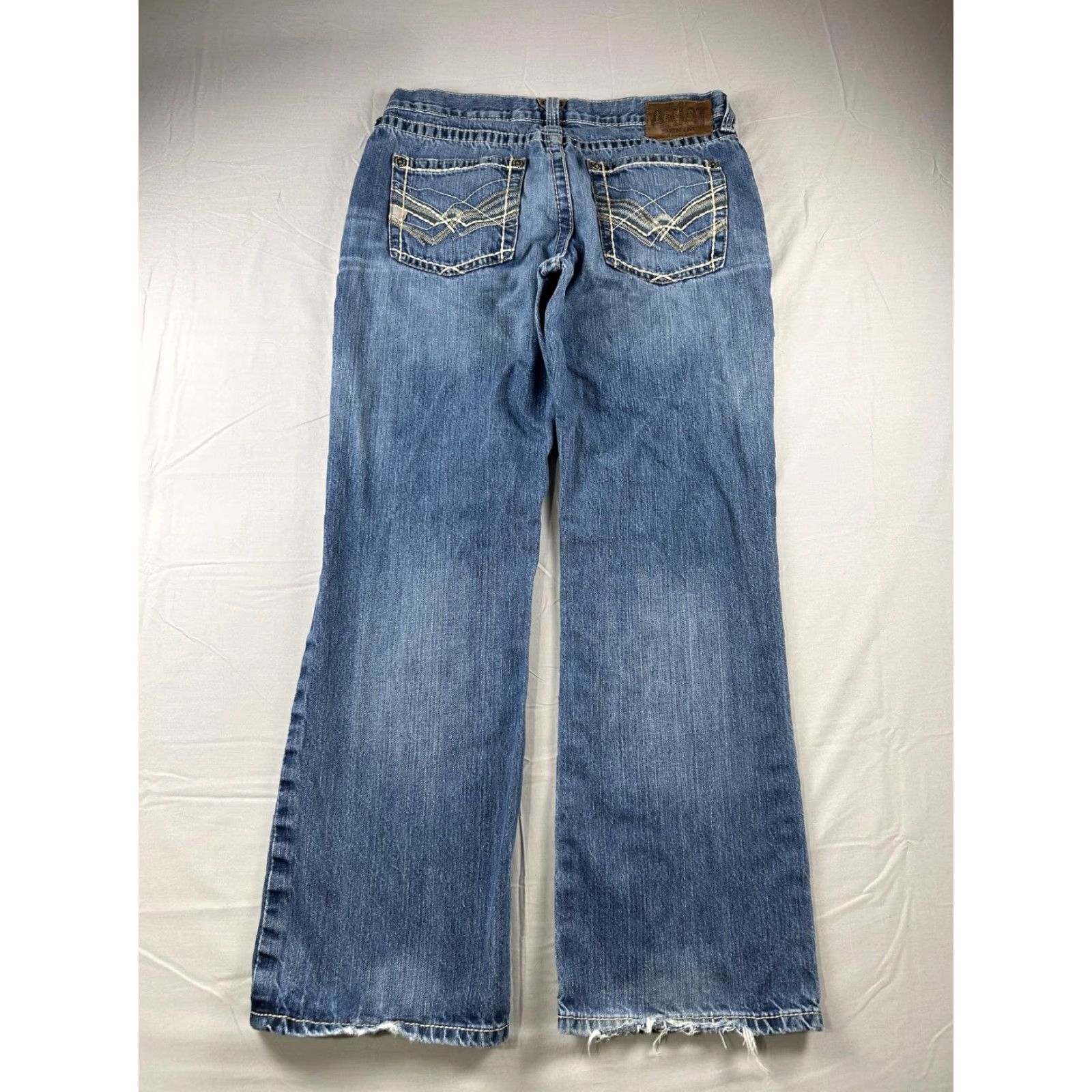 Ariat Ariat Jeans Mens 34X31 Blue Denim Bootcut Western Cowboy Workwear Pants Size US 34 / EU 50 - 2 Thumbnail