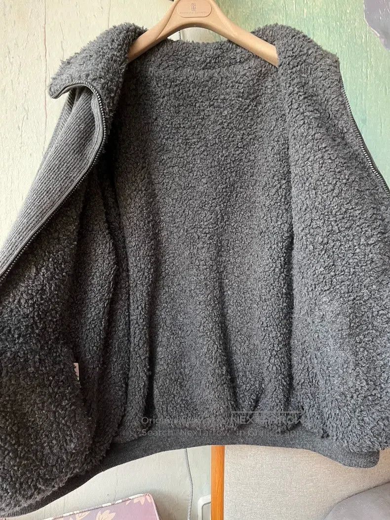 Brunello Cucinelli Brunello Cucinelli Double-sided teddy cashmere sweater jac Size S / US 4 / IT 40 - 4 Thumbnail