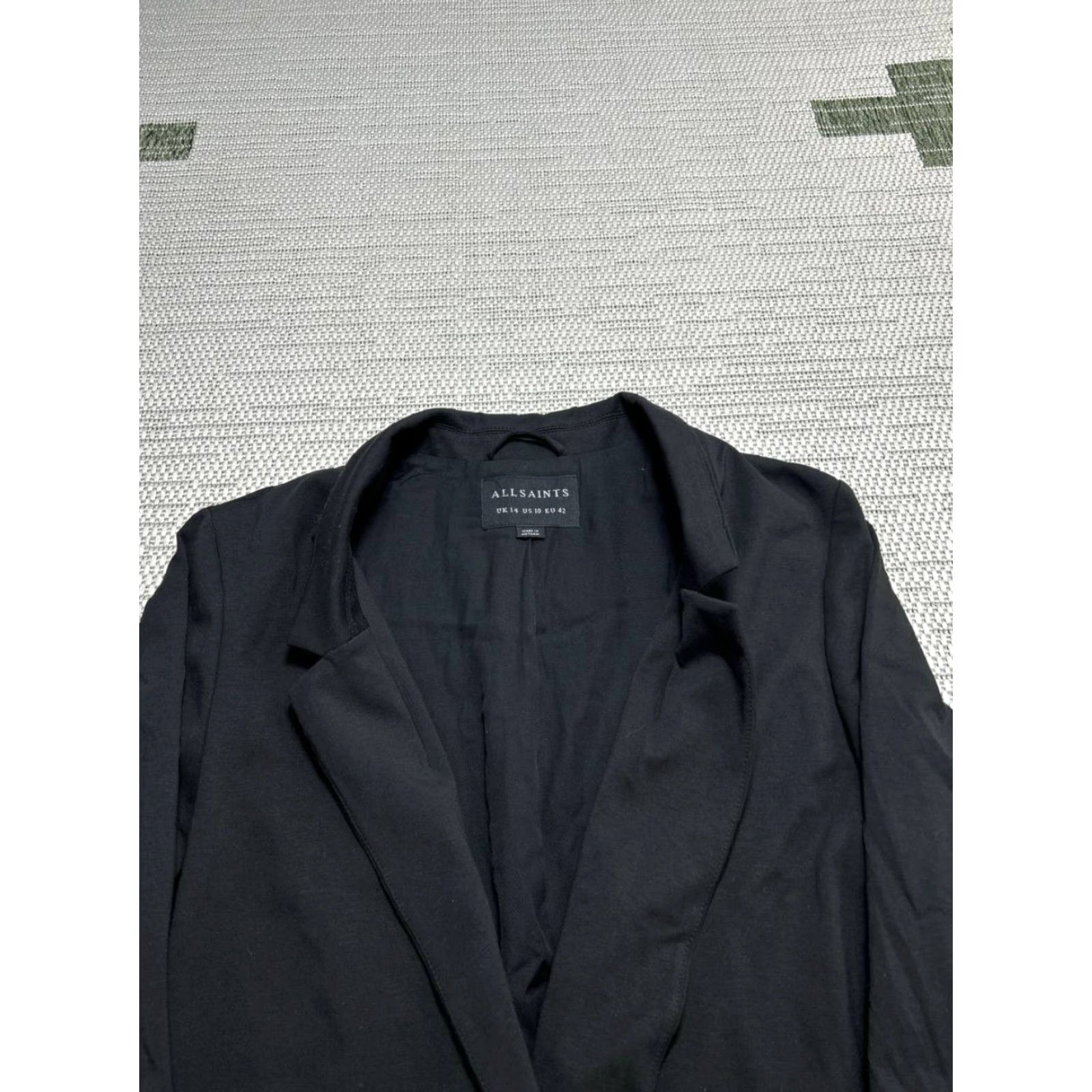 Allsaints All Saints Jacket Womens 10 Black Open Front Lightweight Overcoat Size L / US 10 / IT 46 - 2 Thumbnail