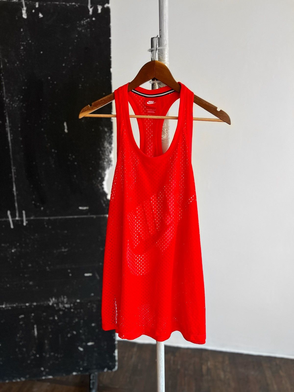 Nike Nike Womens Red Mesh Two Layer Active Sport Tank Top Size L / US 10 / IT 46 - 1 Thumbnail