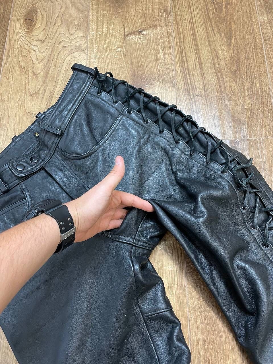 Japanese Brand × Vintage Vintage 90’s Y2K Style Casual Cowboy Genuine Leather Pants Size US 32 / EU 48 - 5 Thumbnail
