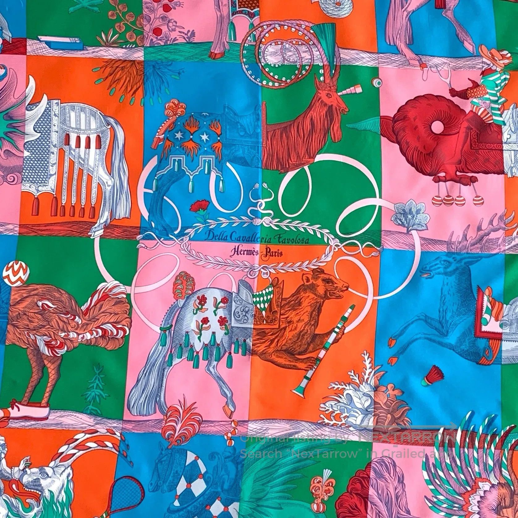 Hermes Hermes Colorful Magic Horse Knight Printed Silk Scarf| Size ONE SIZE - 3 Thumbnail