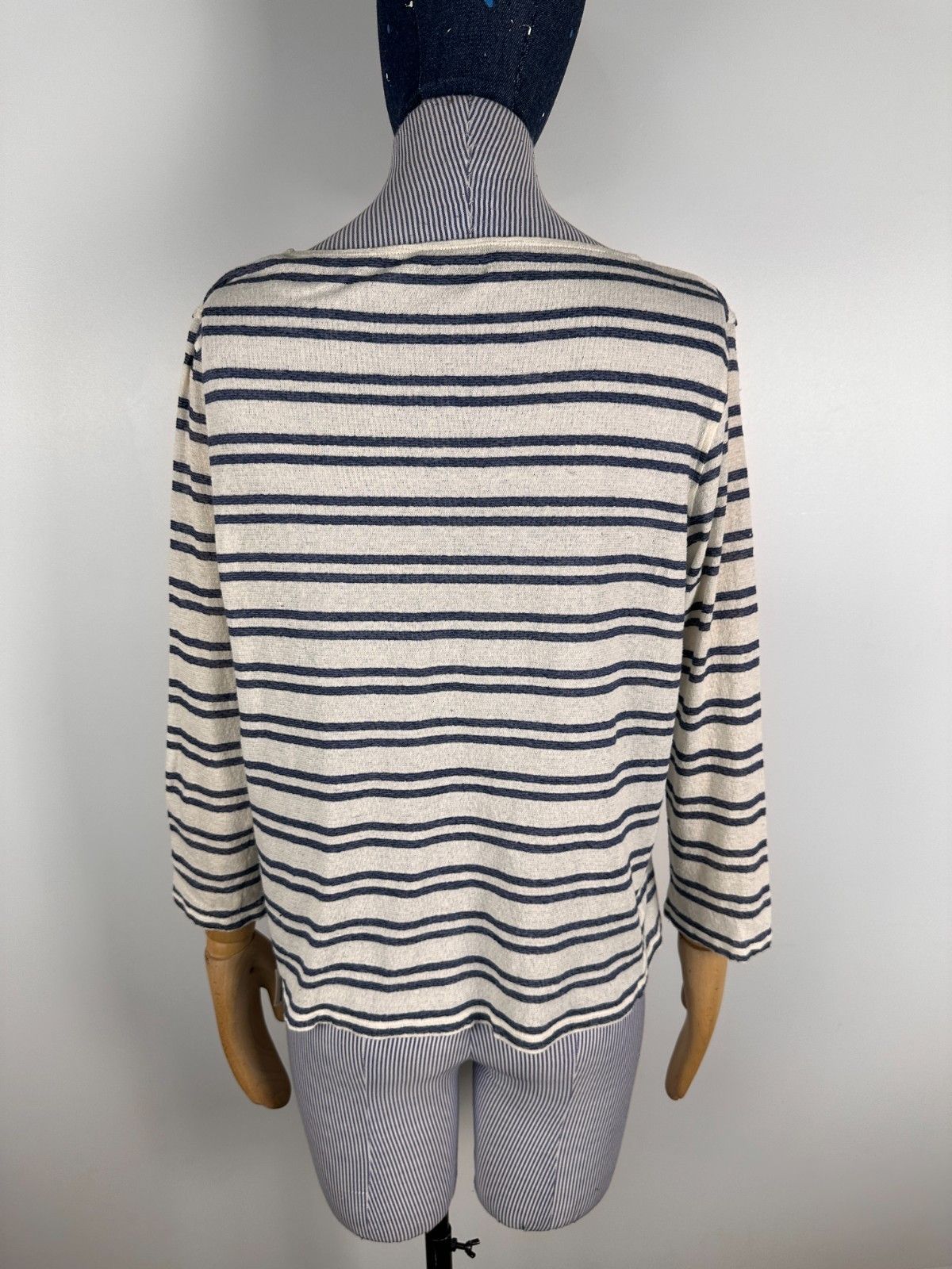 A.P.C. Women's A.P.C. Striped Linen Long Sleeve T-Shirt Size L Size L / US 10 / IT 46 - 5 Thumbnail