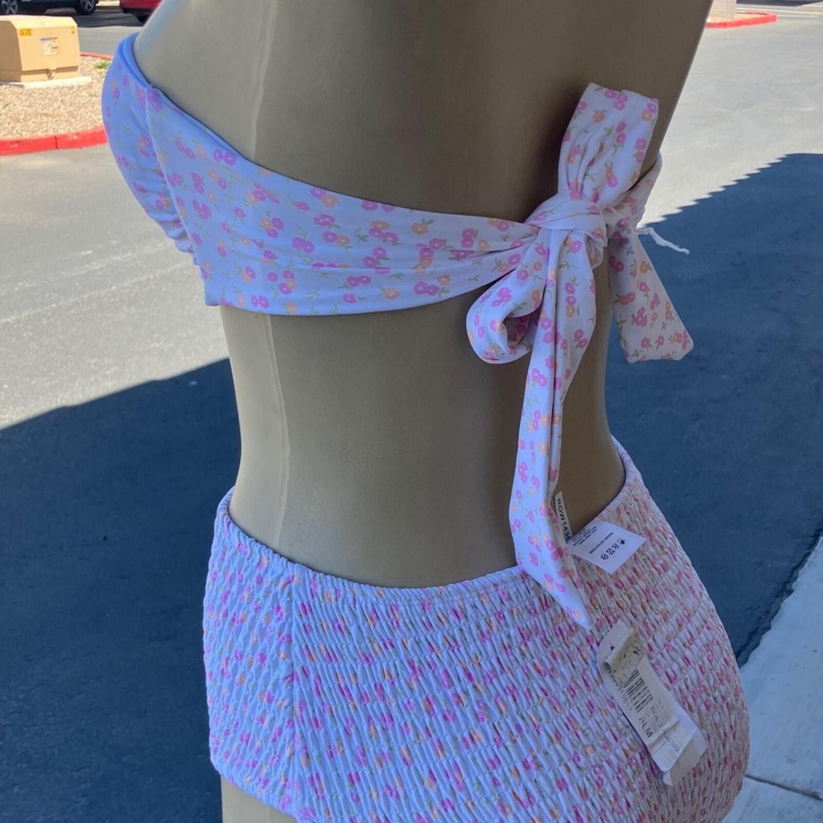 Other NWT Charlie Holiday Pink Floral Bandeau High-Waist Bikini Size ONE SIZE - 6 Thumbnail