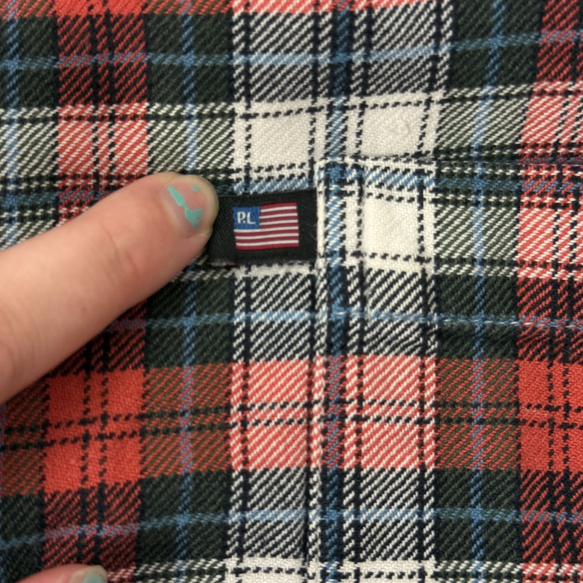 Ralph Lauren 90's Y2K Ralph Lauren Red Blue Shadow Plaid POLO Size US L / EU 52-54 / 3 - 4 Thumbnail