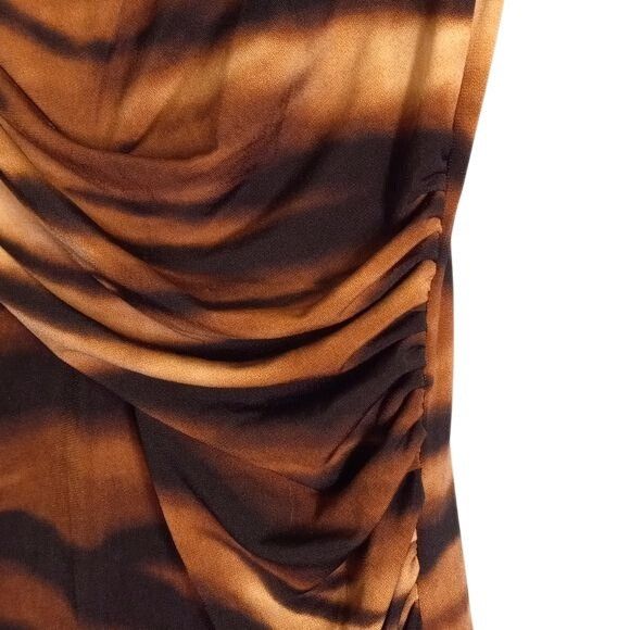 Vince Camuto Vince Camuto XS Top Sleeveless Tiger Print Drape Neck Polyes Size XS / US 0-2 / IT 36-38 - 6 Thumbnail
