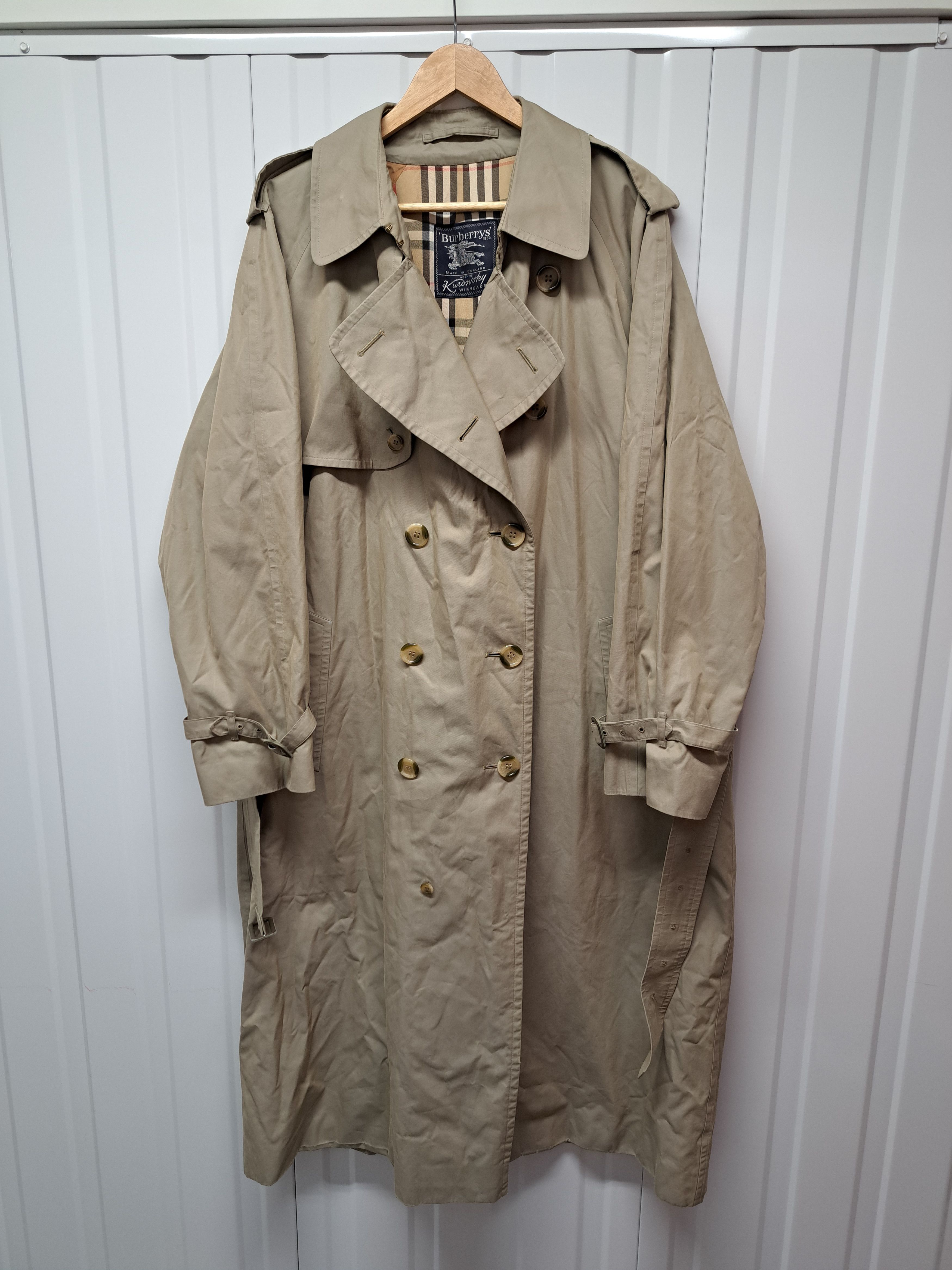 Burberry Vintage 90s Burberrys Double Breasted Trench Coat Nova Check Size US XL / EU 56 / 4 - 1 Thumbnail