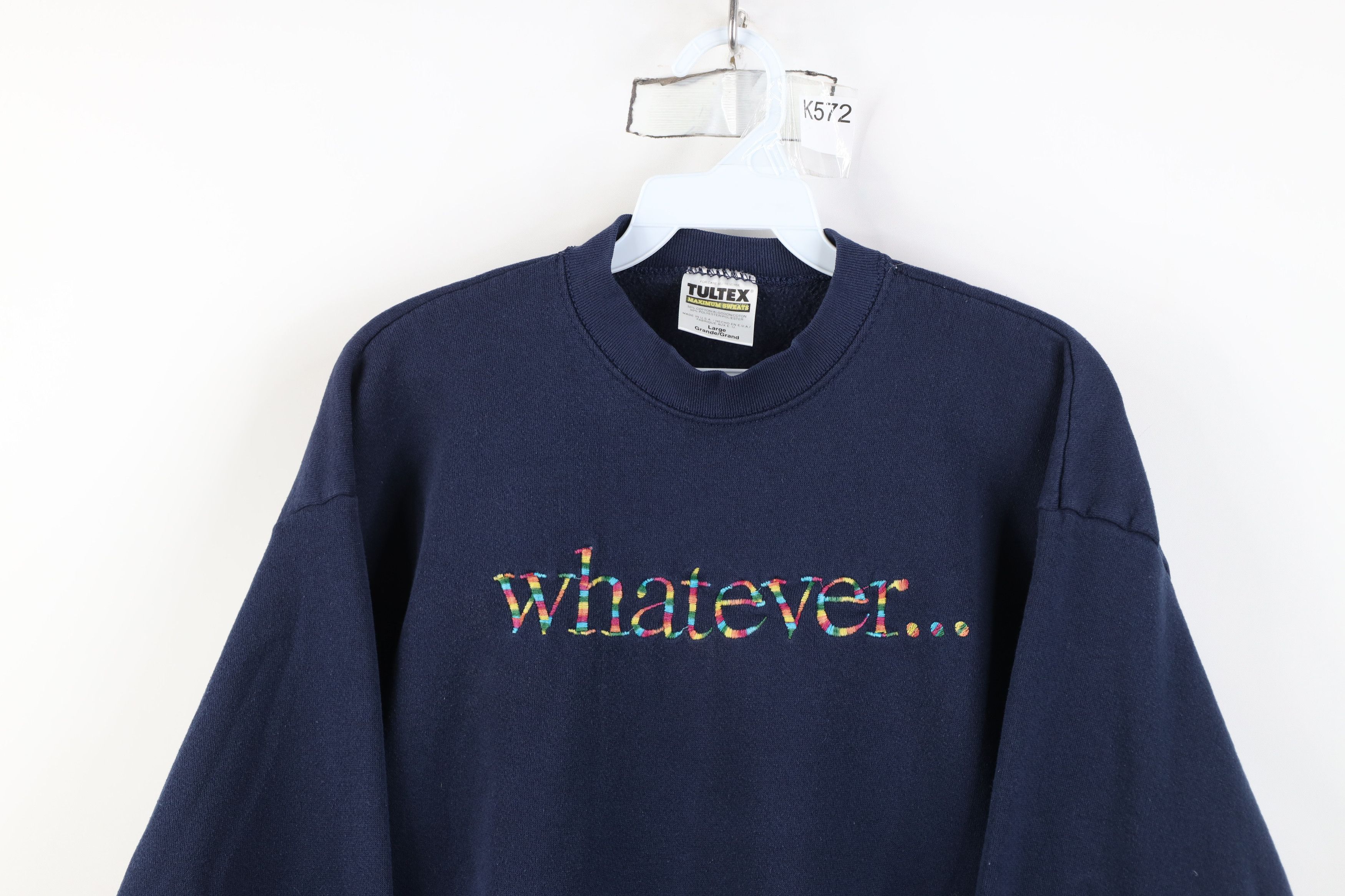 Vintage Vintage 90s Streetwear Spell Out Whatever Sweatshirt USA Size L / US 10 / IT 46 - 2 Thumbnail