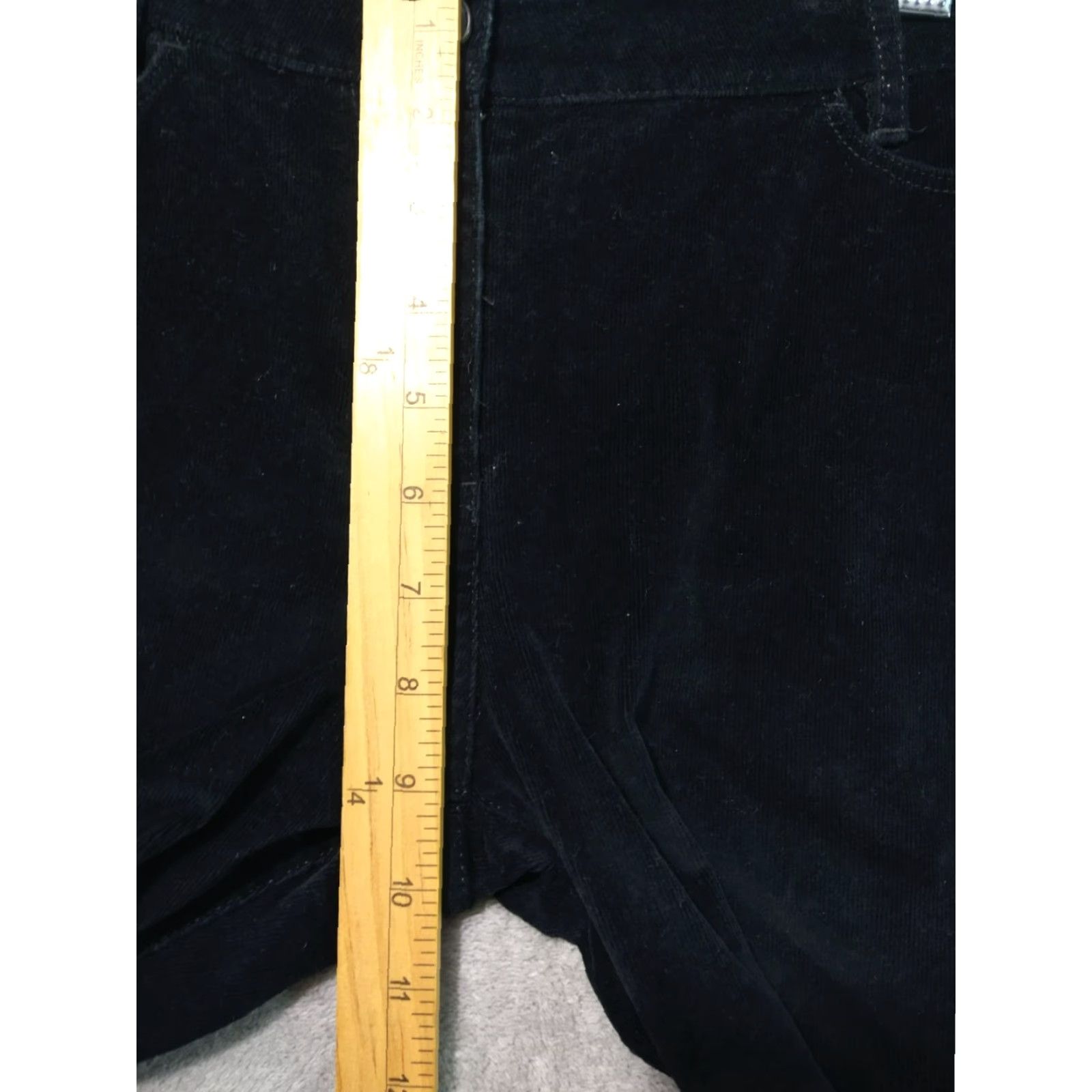 J. Jill J Jill Pants Womens 8 Black Corduroy Slim Straight Leg Mid Rise Stretch Size 30" / US 8 / IT 44 - 4 Thumbnail
