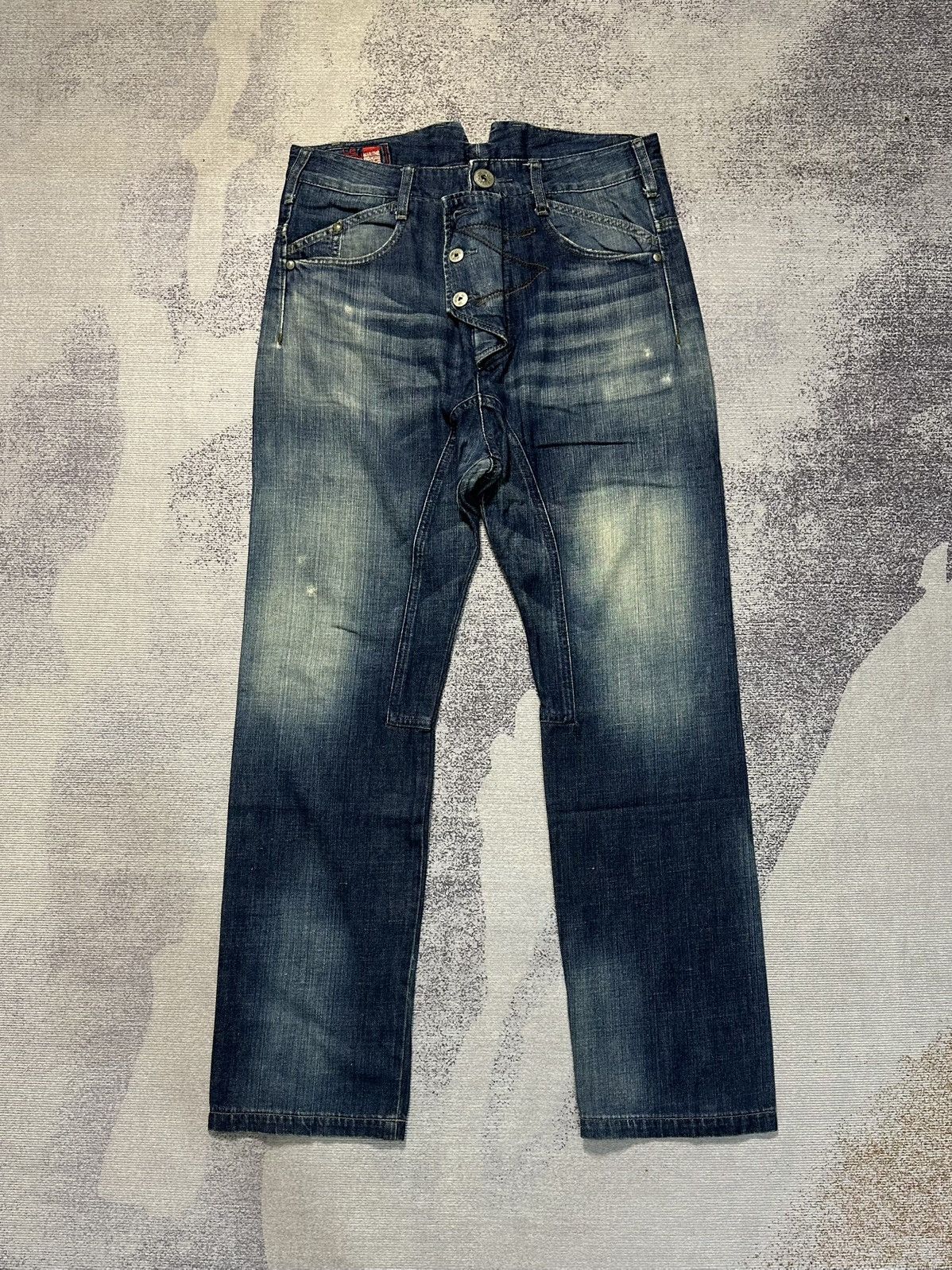 Marithe + Francois Girbaud 00s Marithe Francois Girbaud Bondage Washed Denim Jeans Size US 31 - 1 Thumbnail