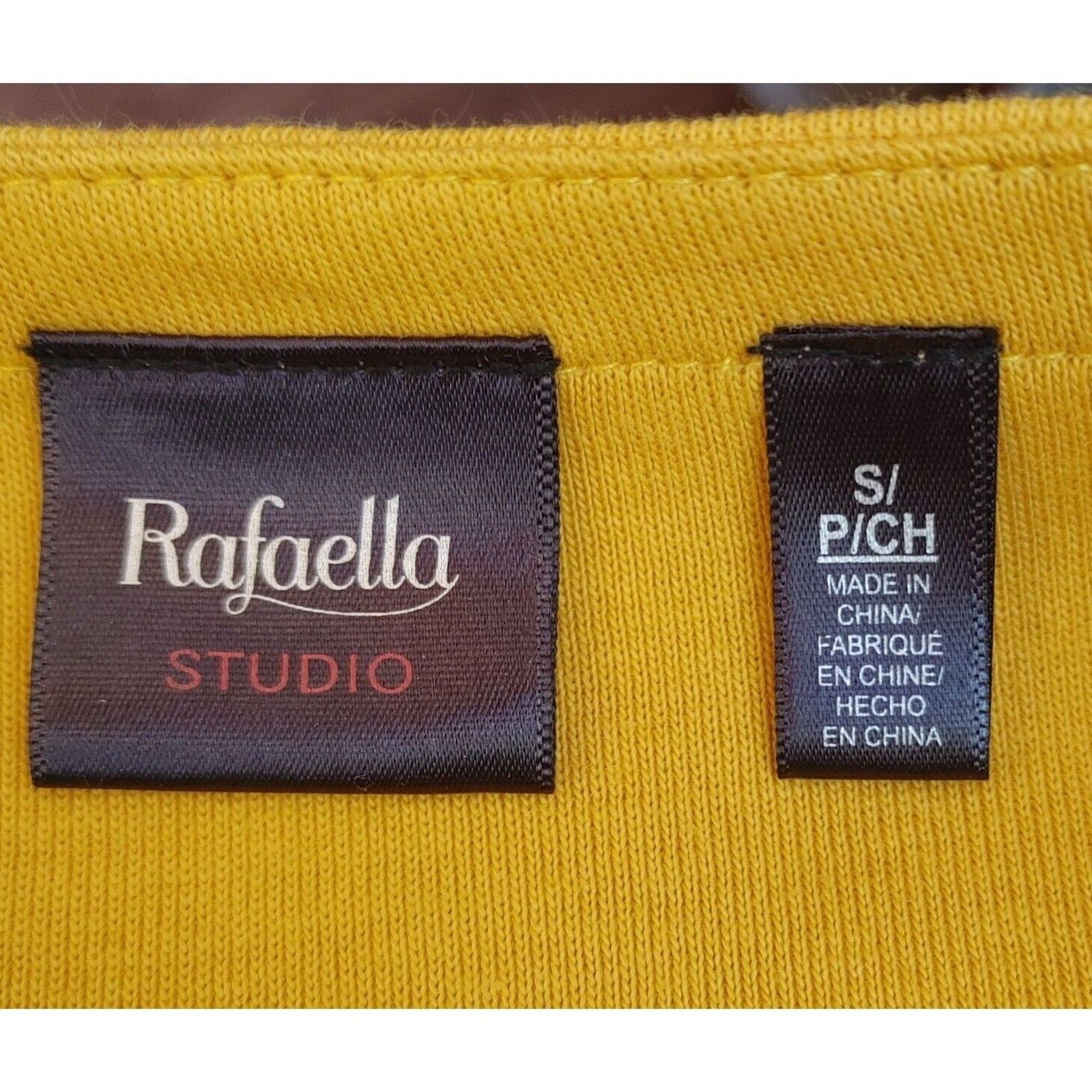 Other RAFAELLA S Yellow Cotton 3/4 Sleeve Buckle Keyhole Top Size S / US 4 / IT 40 - 3 Thumbnail