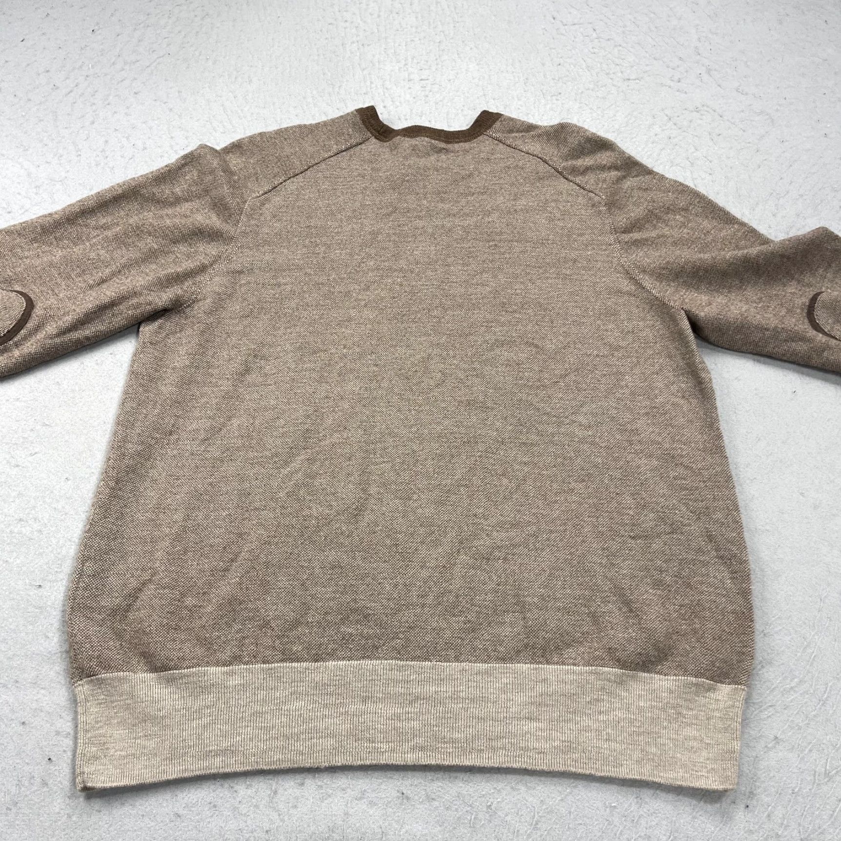 Peter Millar Peter Millar Sweater Mens XL Brown Crewneck 100% Merino Wool Elbow Patch Knit Pullover Classic Golf Style Size US XL / EU 56 / 4 - 7 Thumbnail