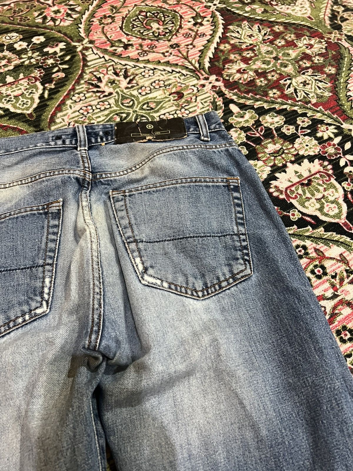 Designer × Stone Island Vintage Stone Island Faded Jeans Size US 29 - 8 Thumbnail