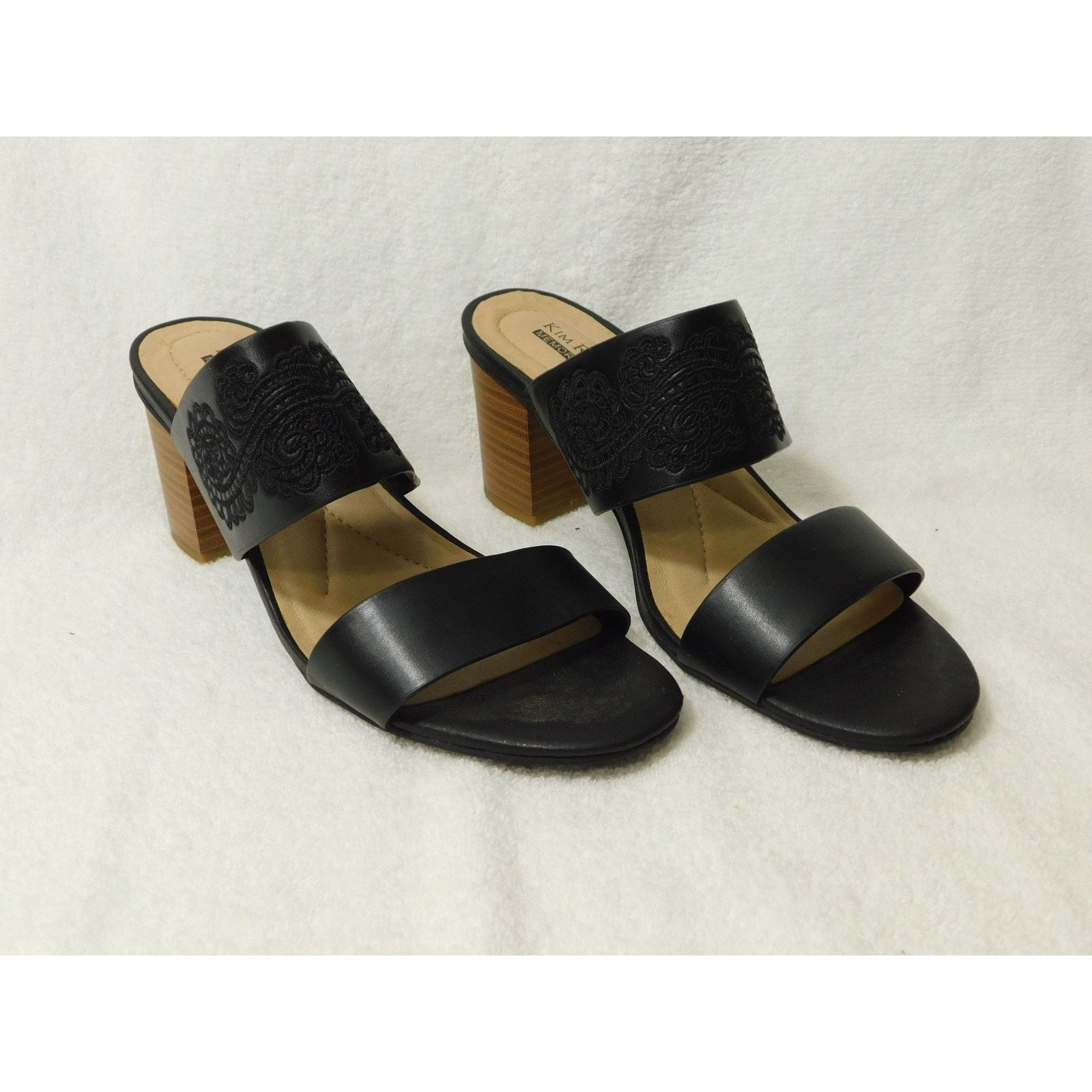 Other Kim Rogers Black Memory Foam Block Heel Sandle Shoes - 7.5 M Size US 7 / IT 37 - 1 Thumbnail