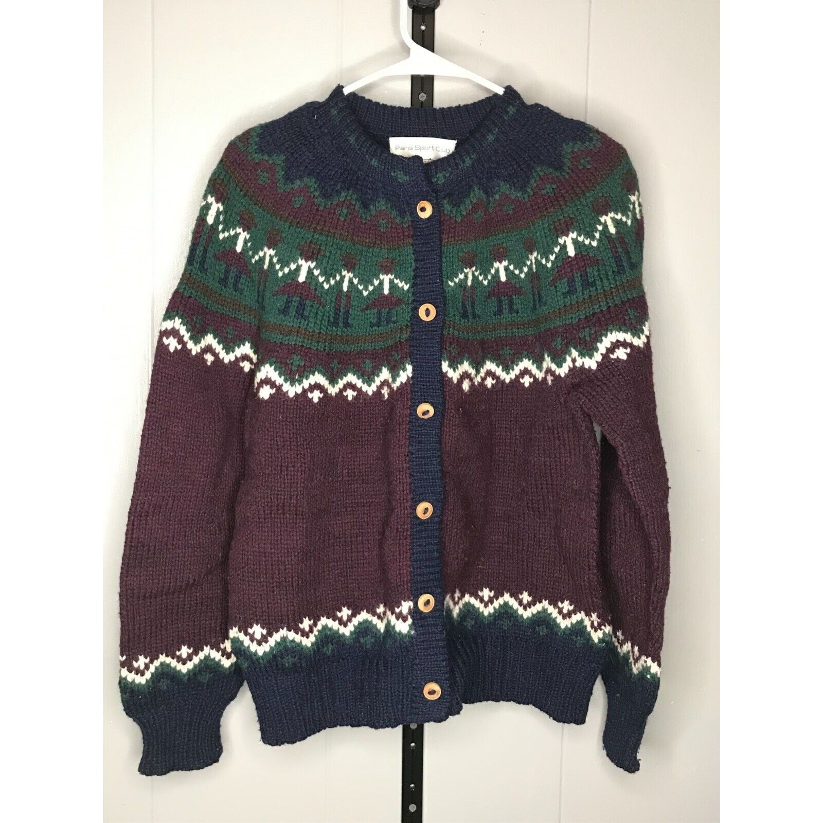 Other Vintage Paris Sport Club Lambswool button Sweater Women Sz M Size M / US 6-8 / IT 42-44 - 1 Thumbnail