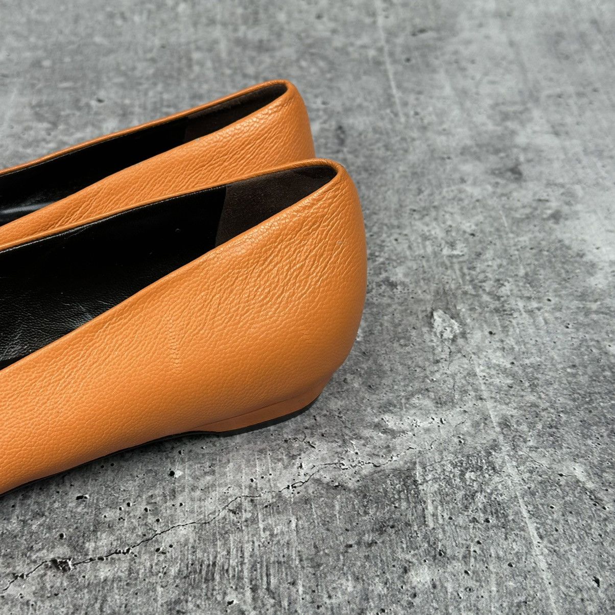 Miu Miu Vintage Miu Miu Bow Pointed Toe Leather Shoe Orange Sz 37 Size US 7 / IT 37 - 7 Thumbnail