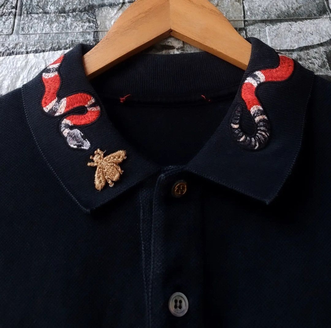 Gucci GUCCI Coral Snake Embroidered Polo Shirt Size US S / EU 44-46 / 1 - 5 Thumbnail